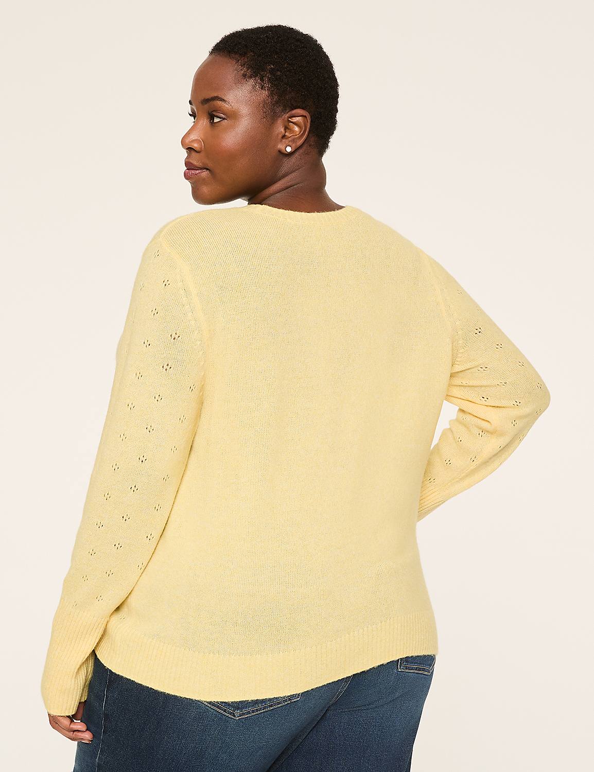 Pointelle Pullover Sweater Product Image 2