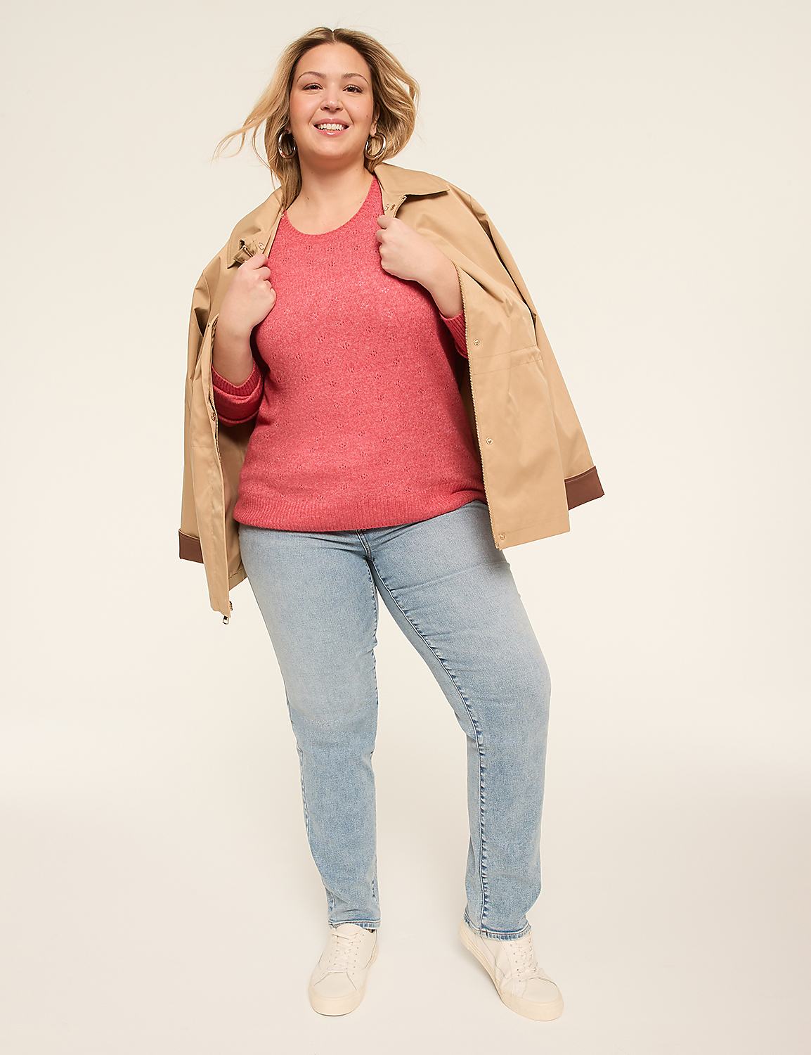 Pointelle Pullover Sweater Product Image 3