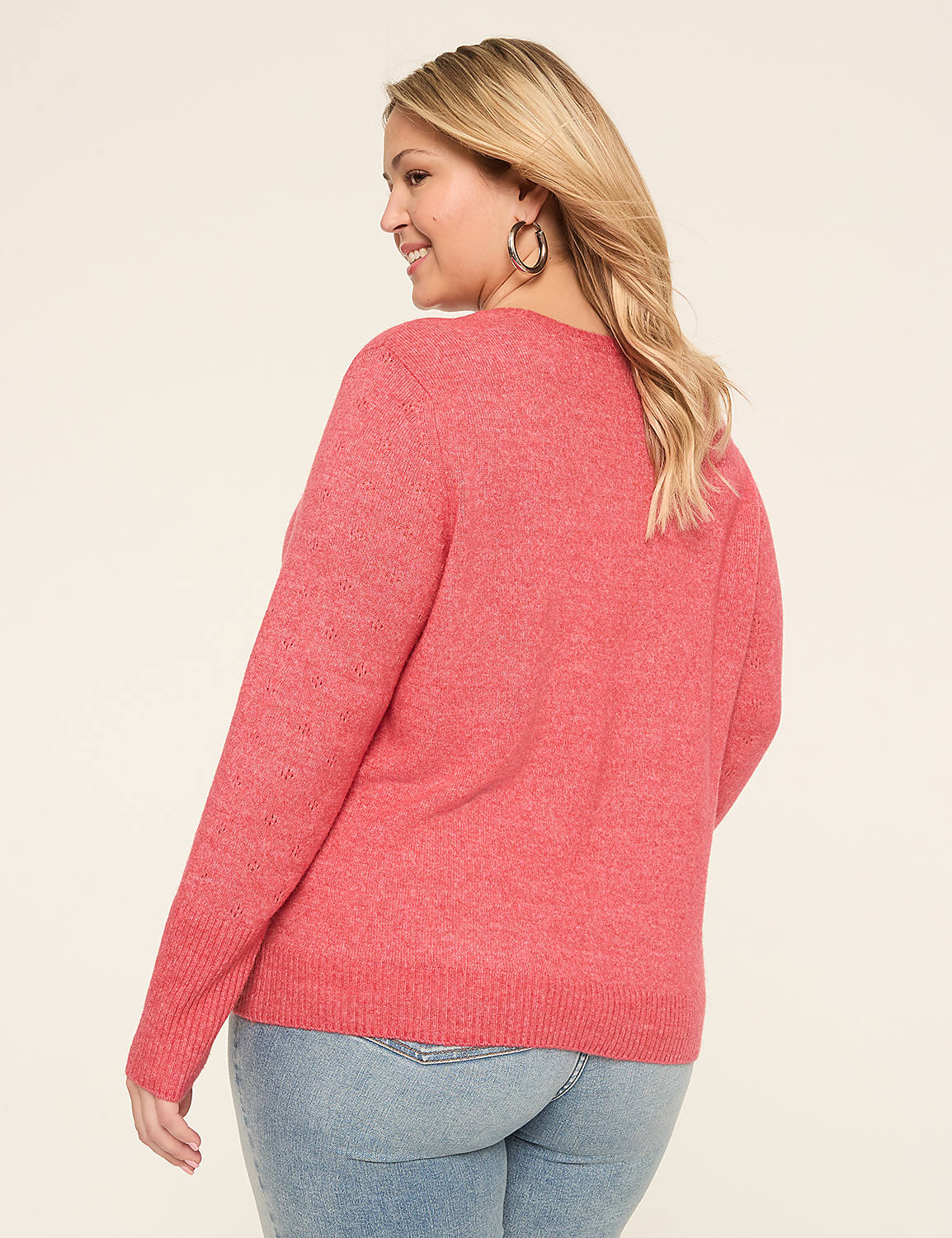 Pointelle Pullover Sweater Product Image 2