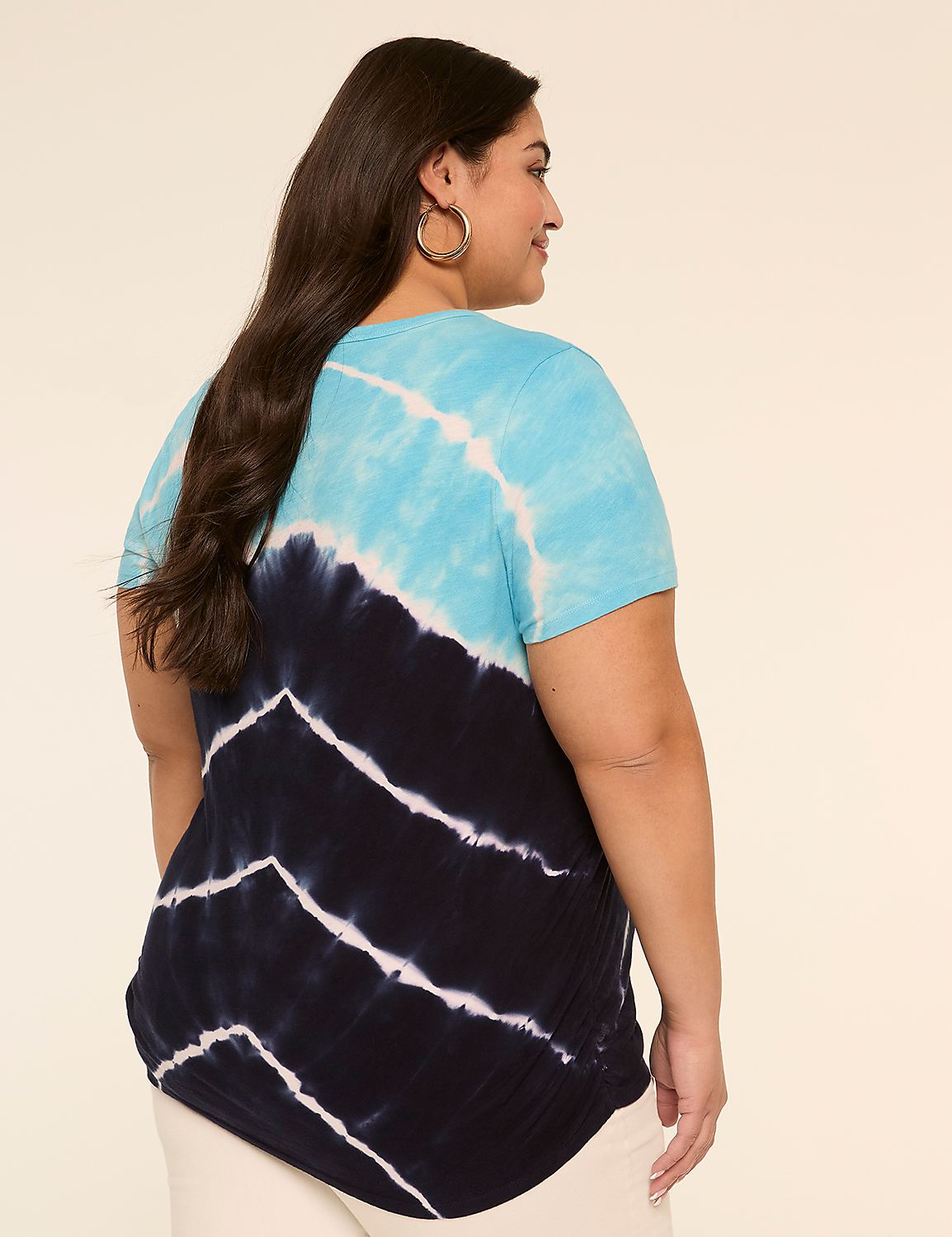 Short-Sleeve V-Neck Side-Ruched Tee Product Image 2