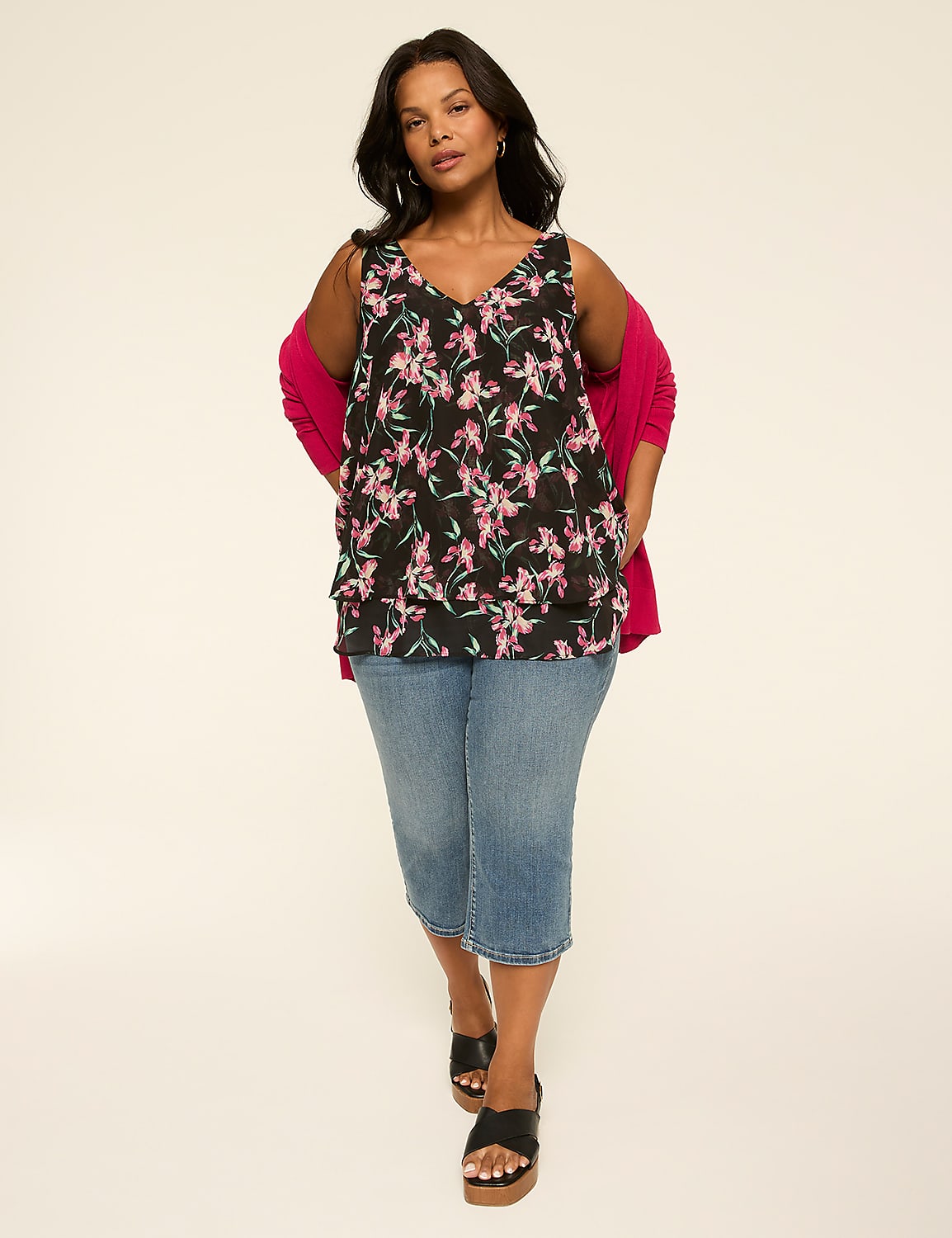 Swing Double-Layer Chiffon Tank Product Image 3