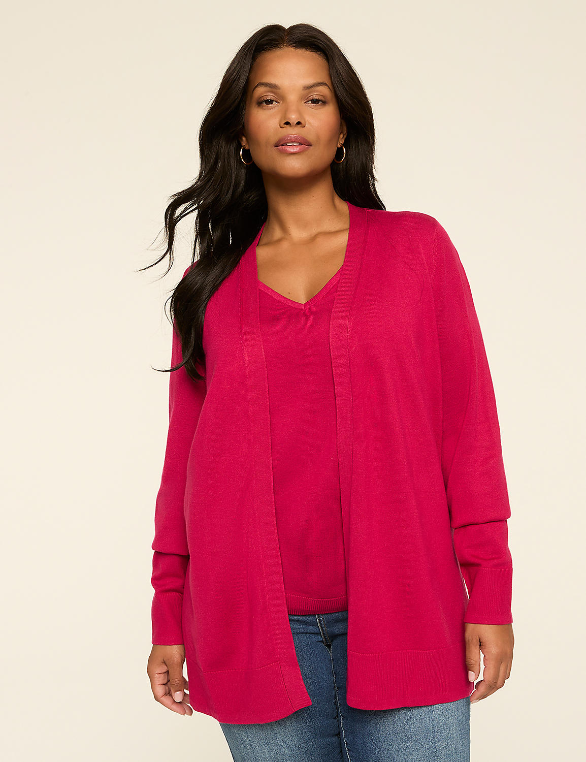 Modern Long-Sleeve Open-Front Cardigan Product Image 1