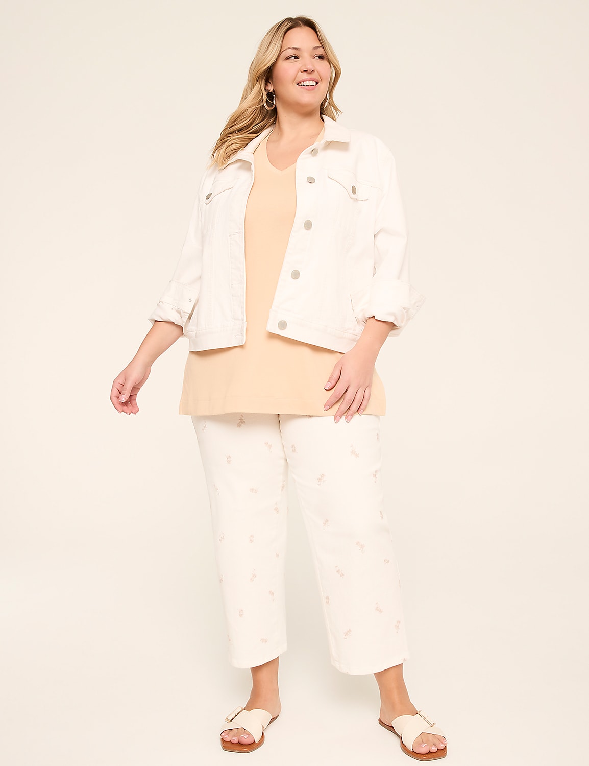 Elbow-Sleeve V-Neck Tunic Tee Product Image 3