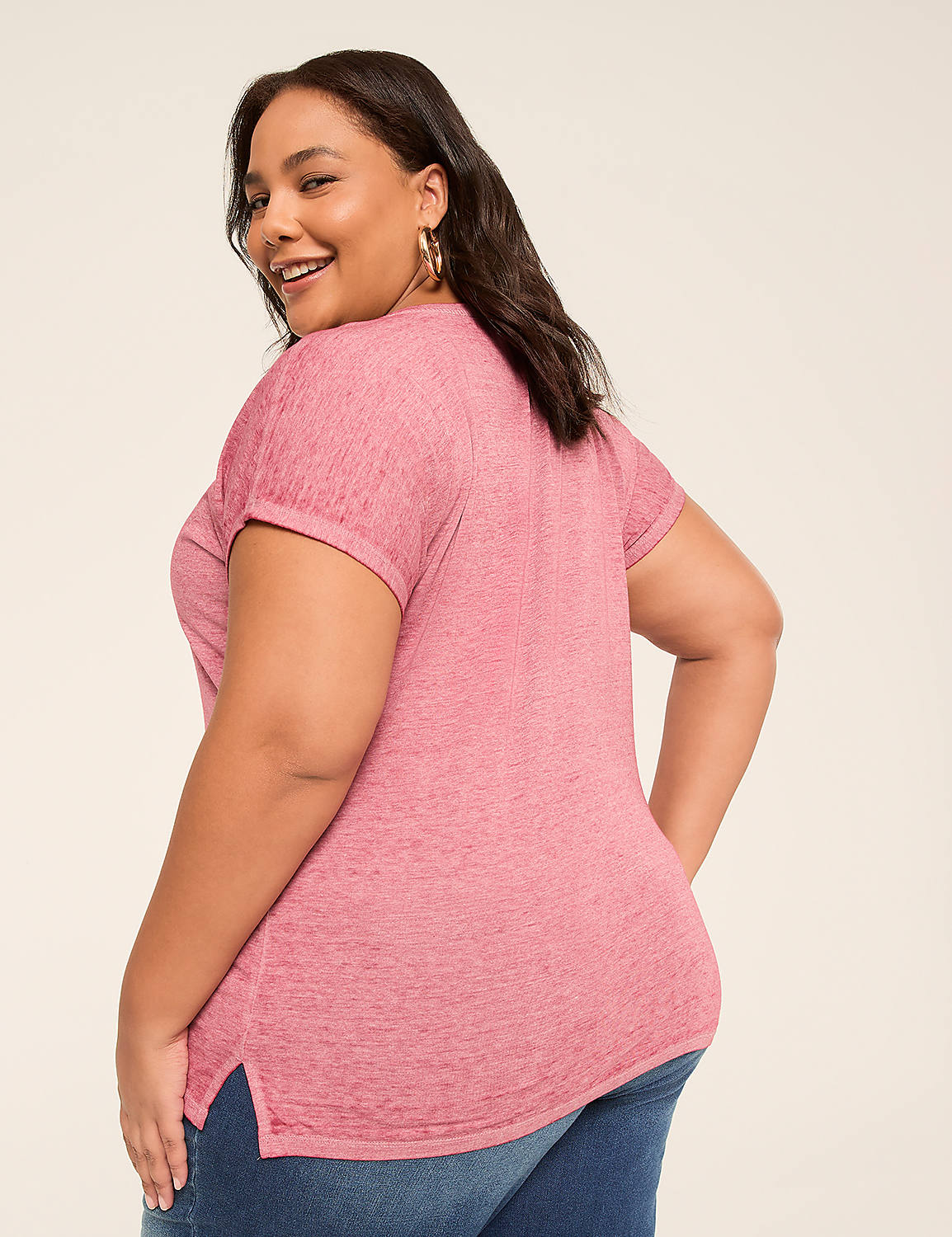 Dolman-Sleeve V-Neck Tee Product Image 2