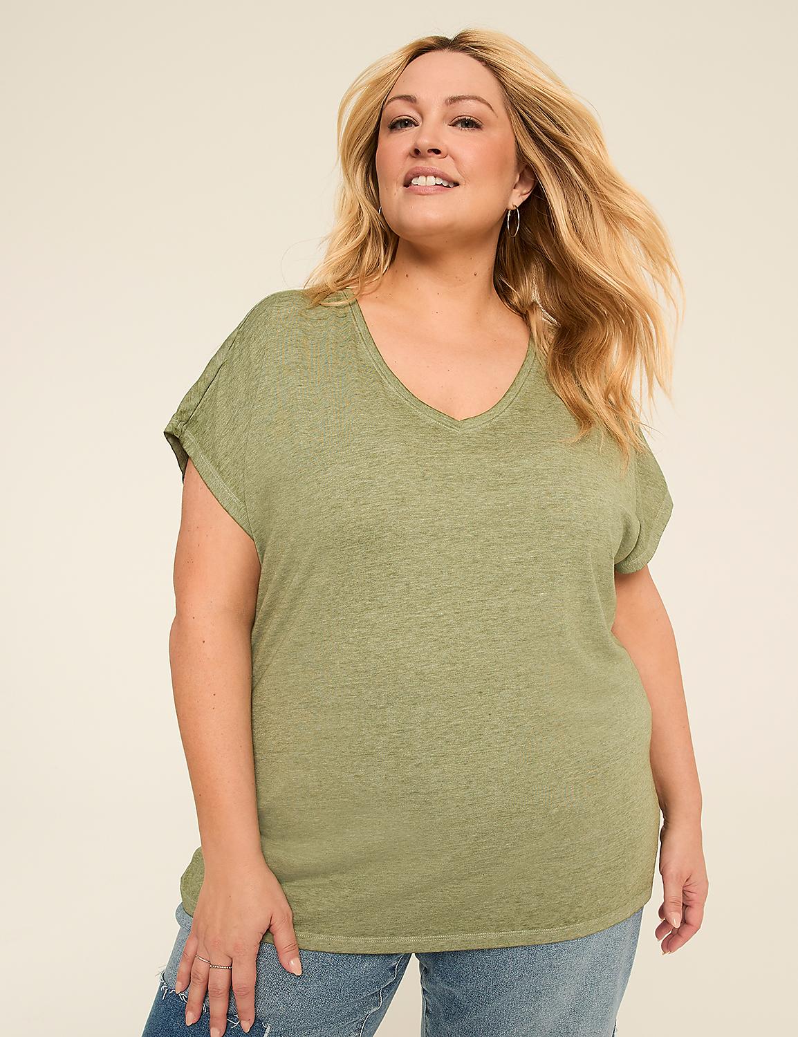 Dolman-Sleeve V-Neck Tee Product Image 1