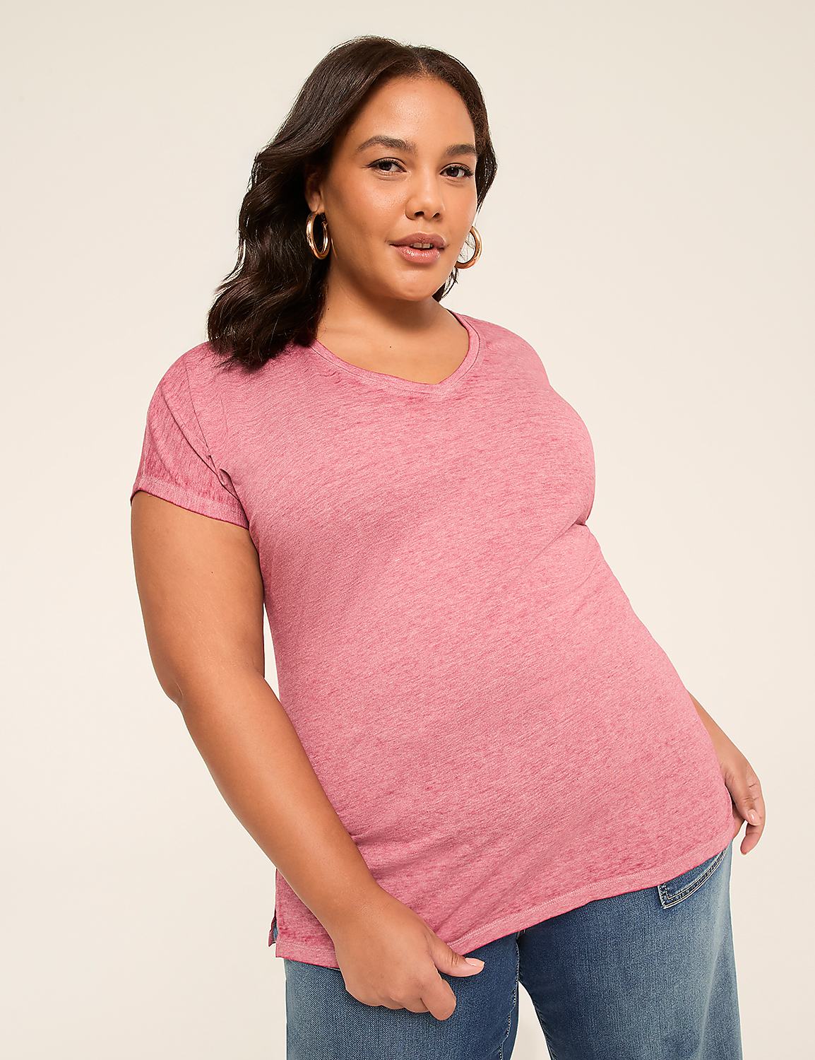 Dolman-Sleeve V-Neck Tee Product Image 1