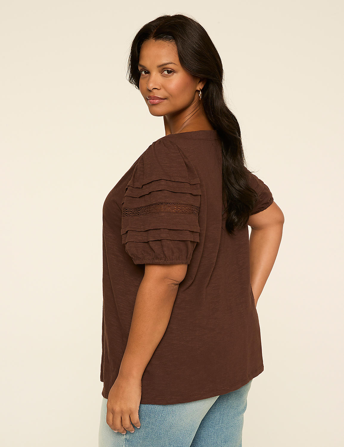 Pintuck-Sleeve Boatneck Top Product Image 8