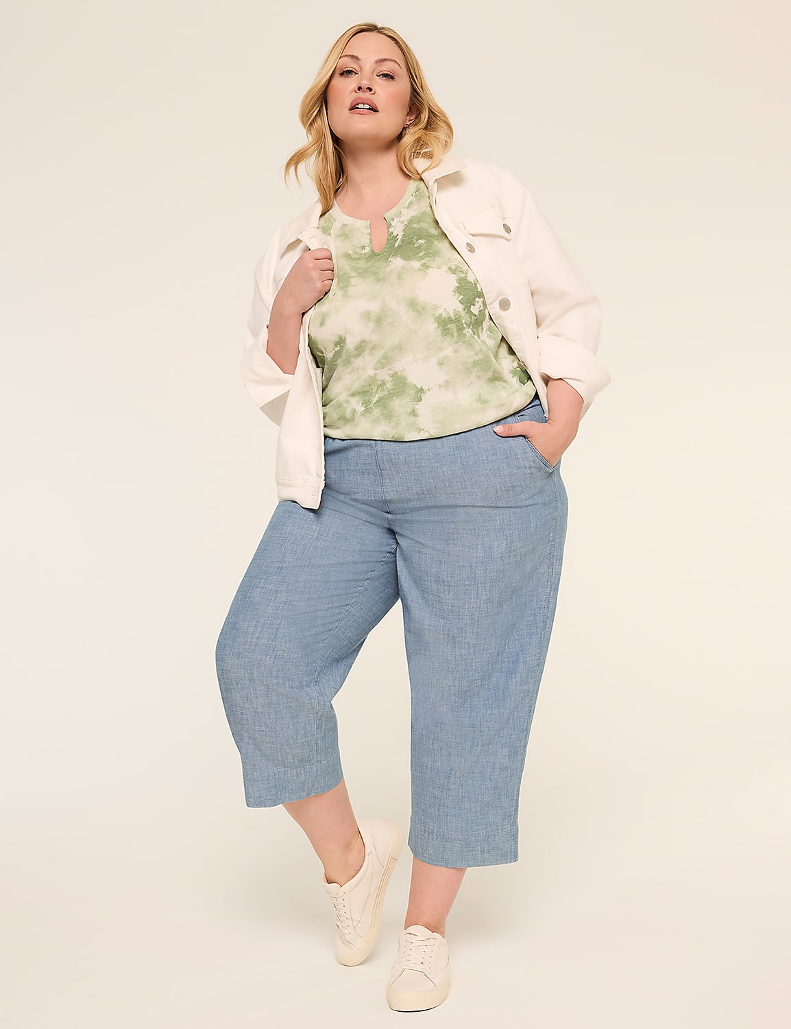 Short-Sleeve Notch-Neck Top Product Image 3