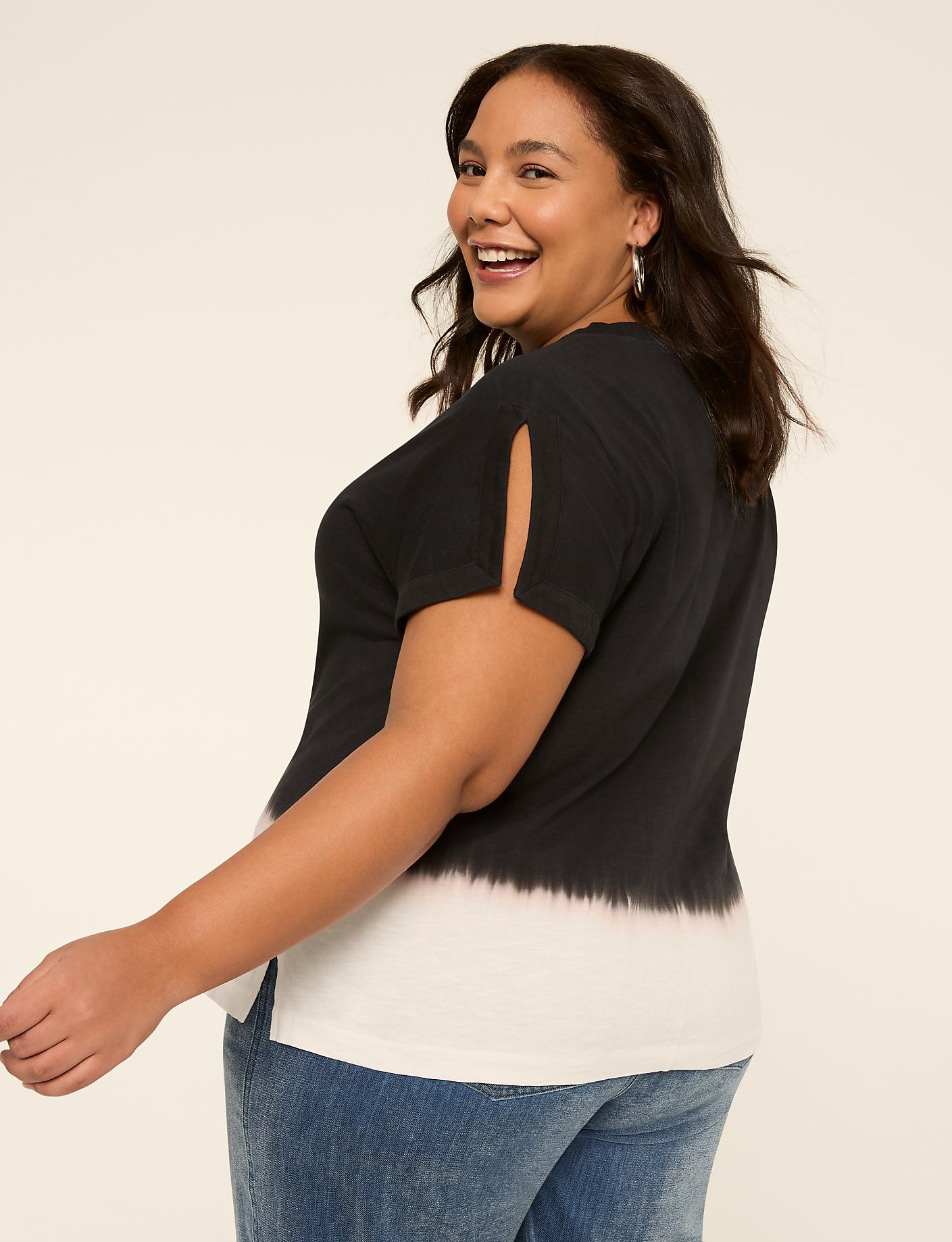Cutaway-Sleeve Crew-Neck Top Product Image 9