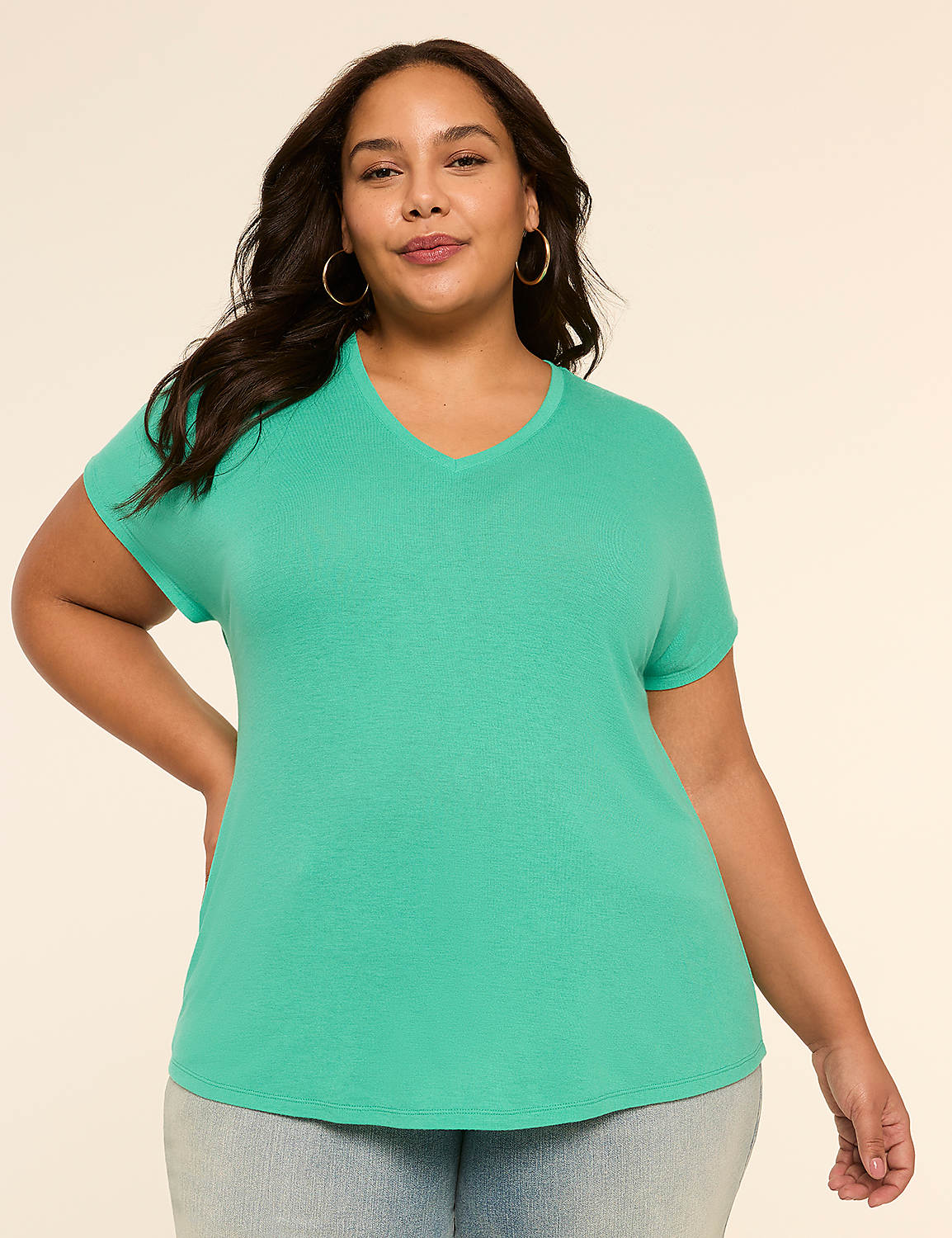 EveryWear Brushed V-Neck Tee Product Image 1