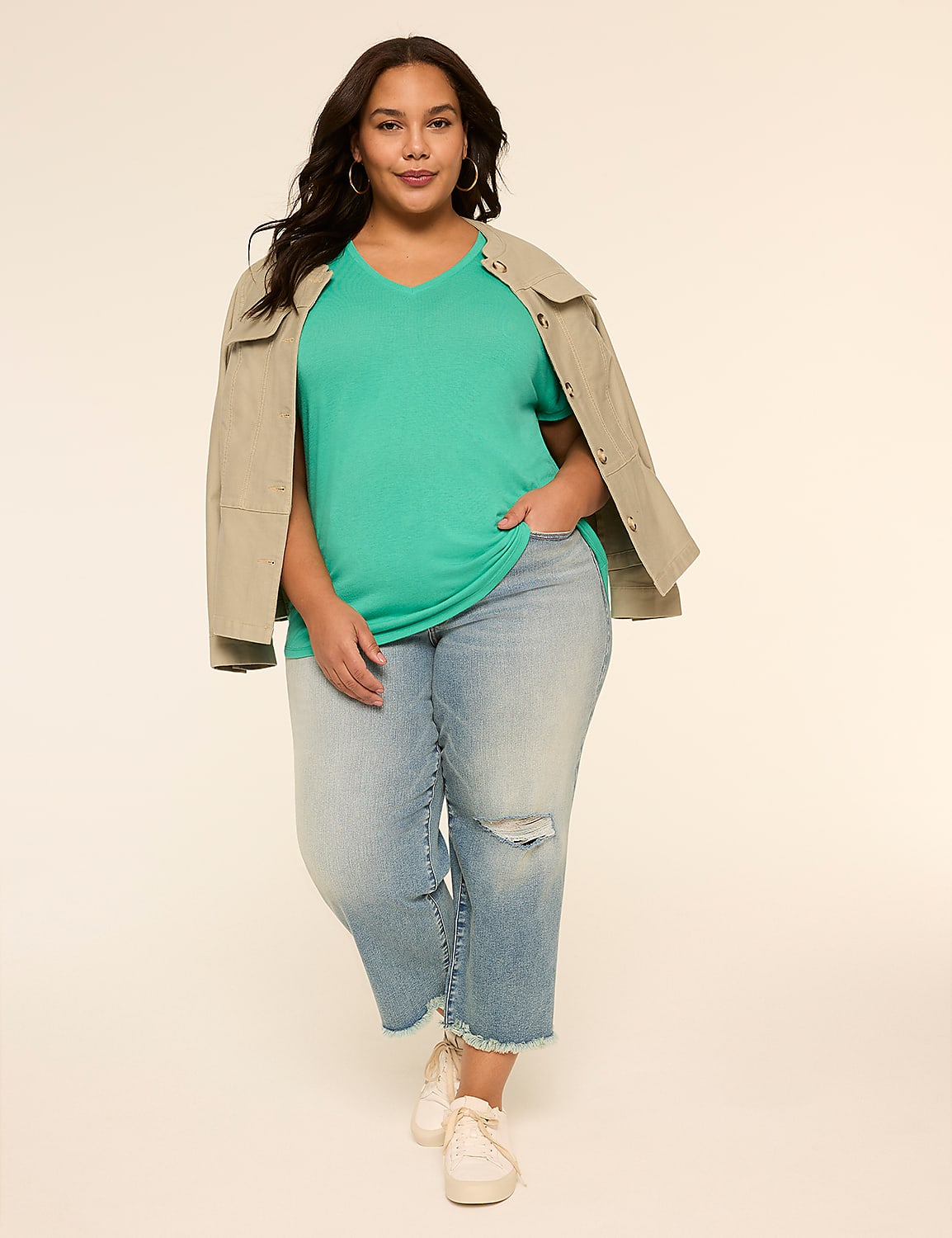 EveryWear Brushed V-Neck Tee Product Image 3