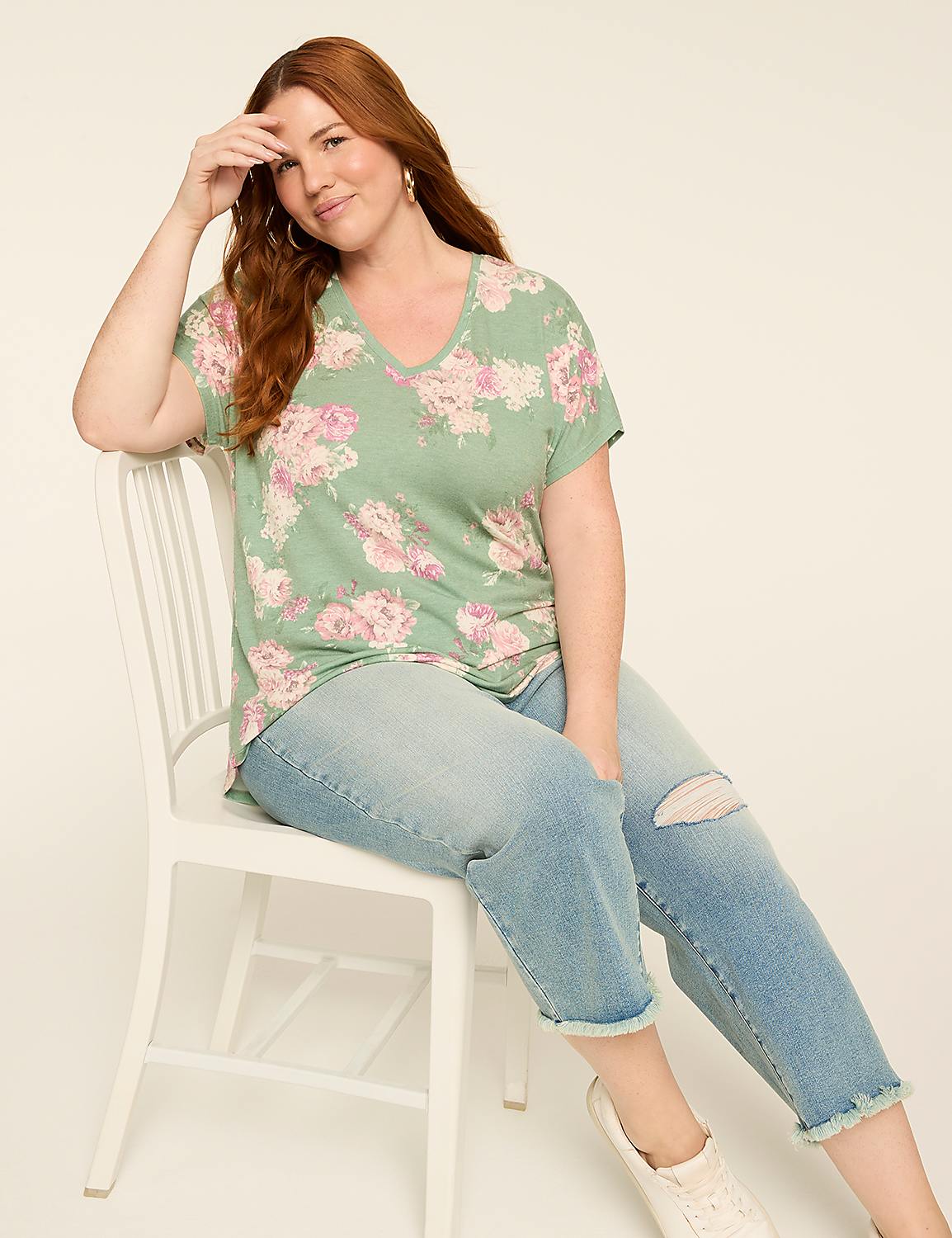 EveryWear Brushed V-Neck Tee Product Image 3