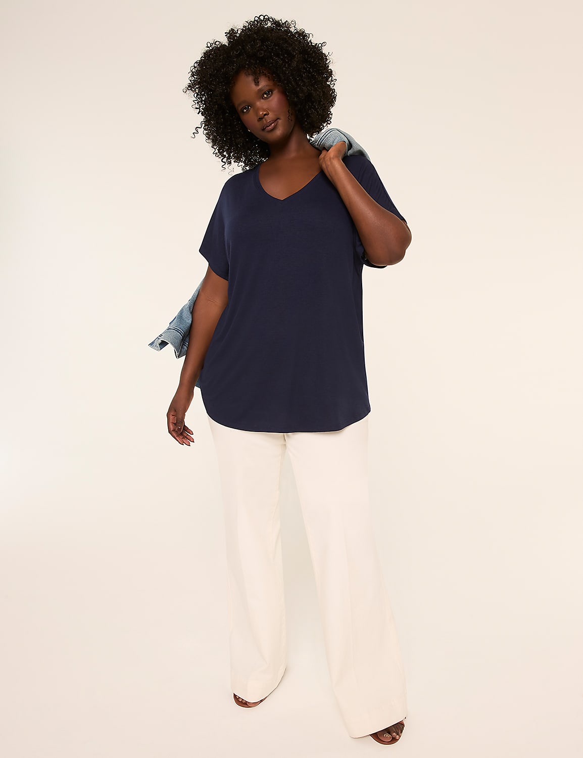 EveryWear Brushed V-Neck Tee Product Image 3