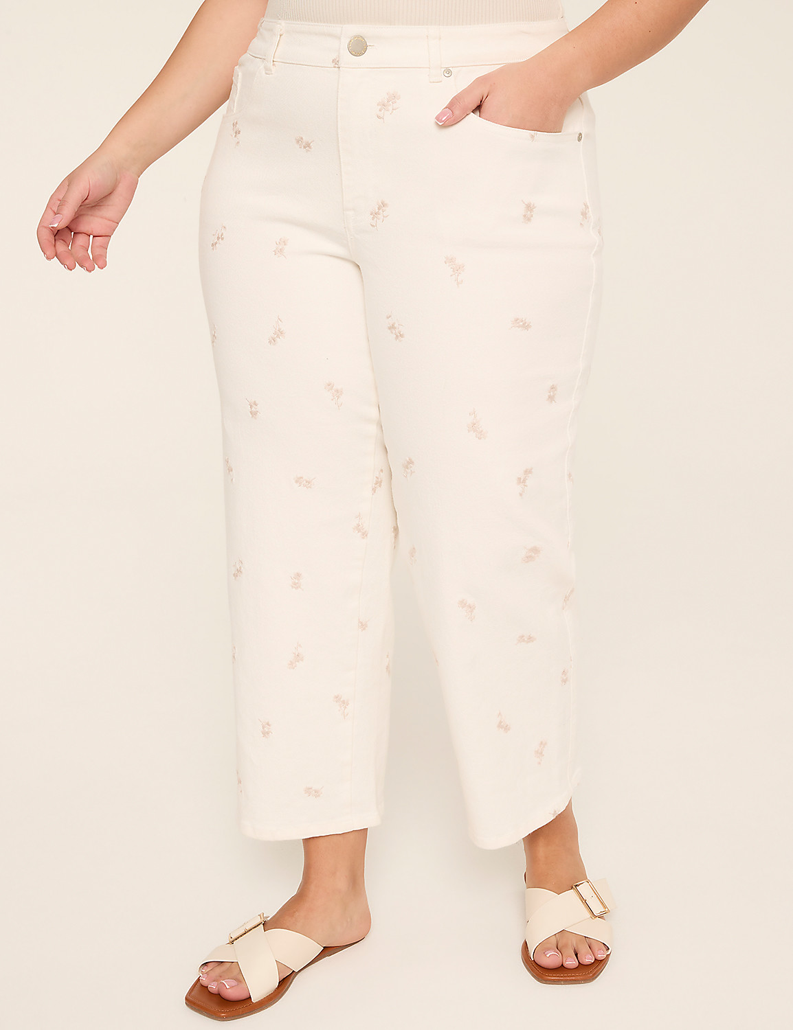High-Rise Ankle Embroidered Jean Product Image 1