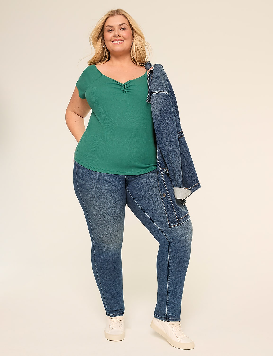 Off-The-Shoulder Shirred-Neck Top Product Image 3