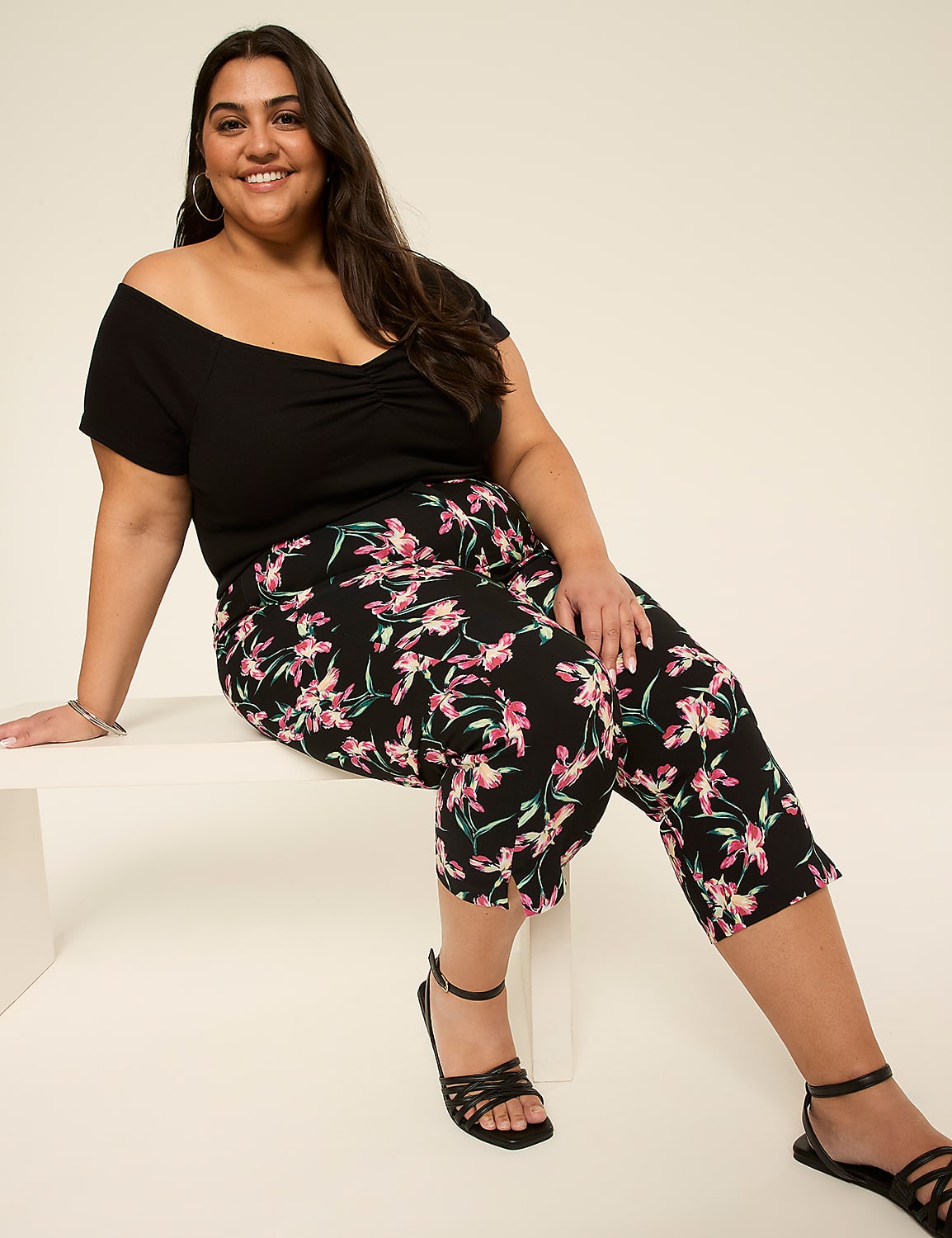 Off-The-Shoulder Shirred-Neck Top Product Image 3