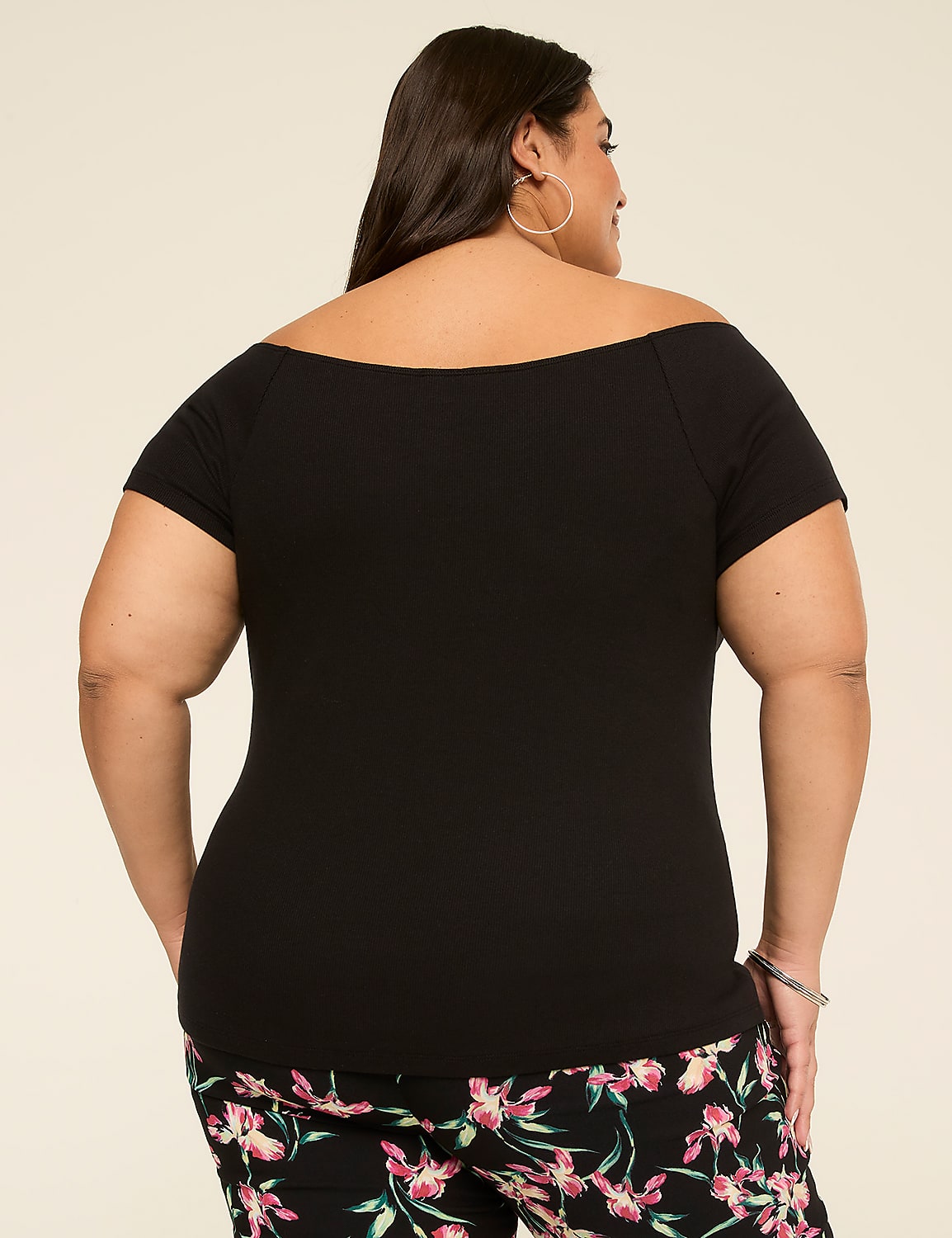 Off-The-Shoulder Shirred-Neck Top Product Image 2