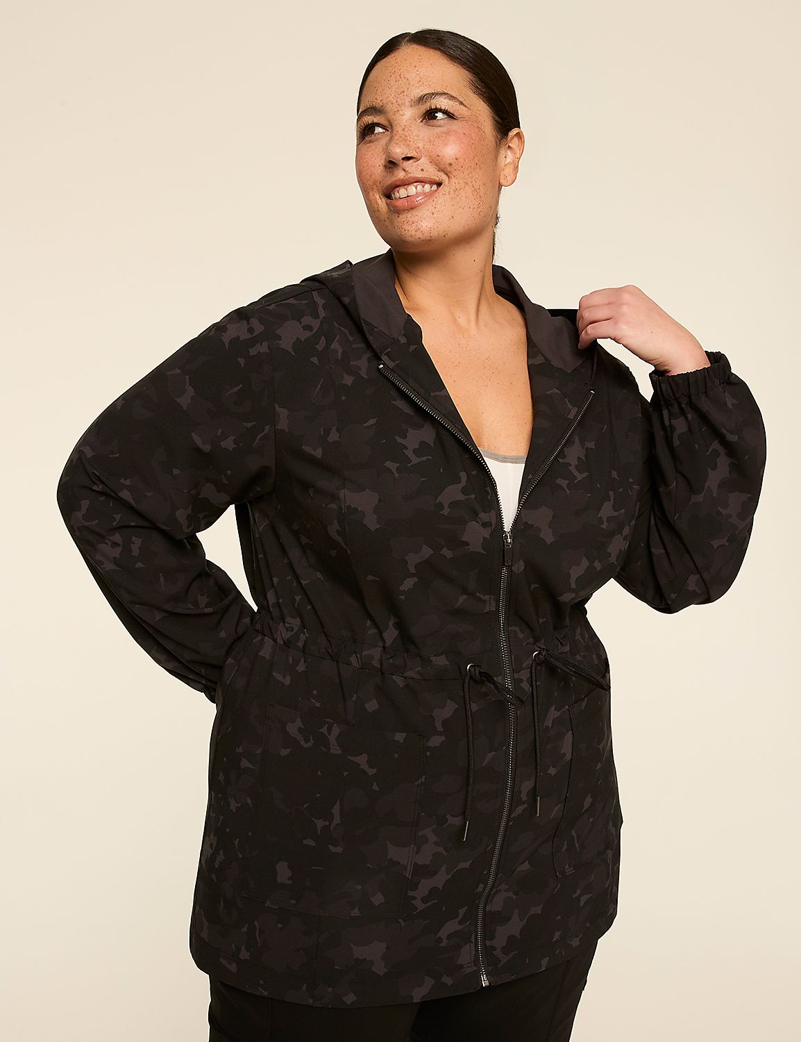 LIVI Full-Zip Cinched-Waist Jacket Product Image 1