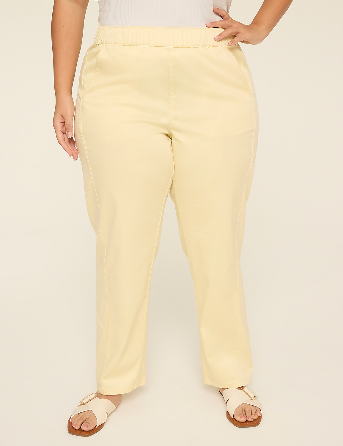 Pull-On Sateen Chino Ankle Pant Product Image 1