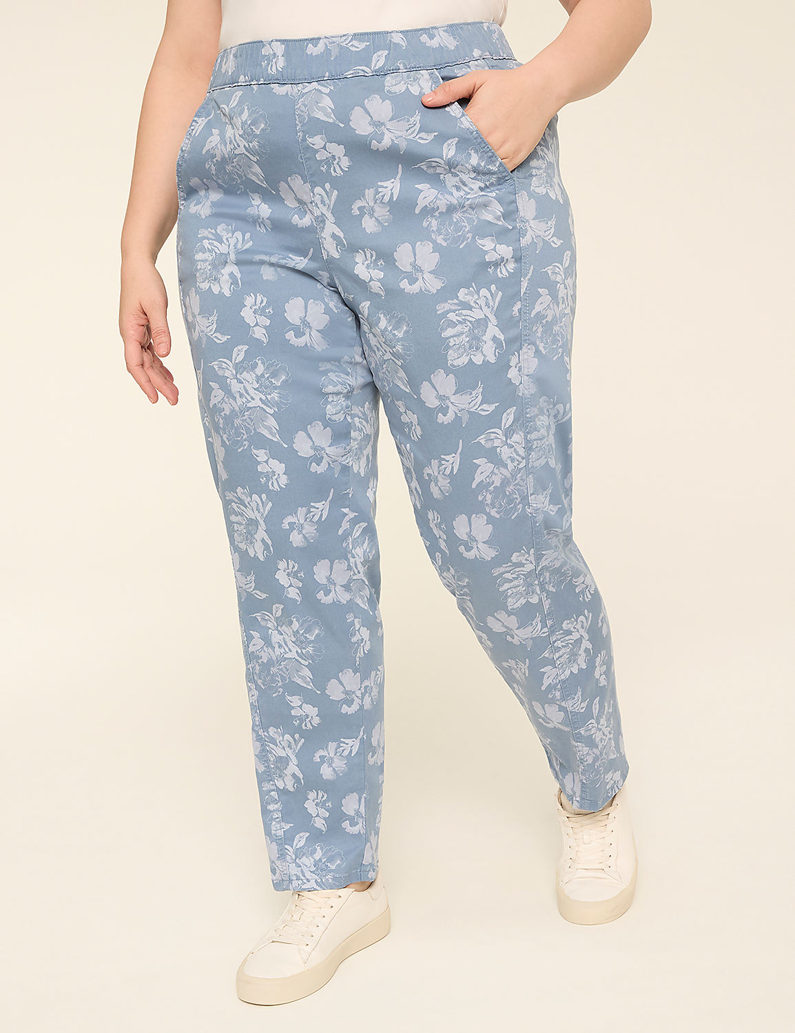 Pull-On Sateen Chino Ankle Pant Product Image 1