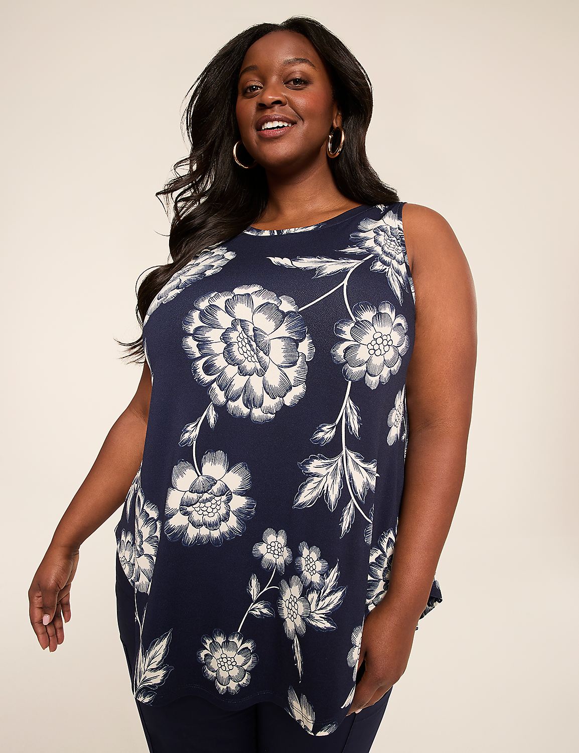 NEW Sleeveless Boat Neck Swing Tank | LaneBryant