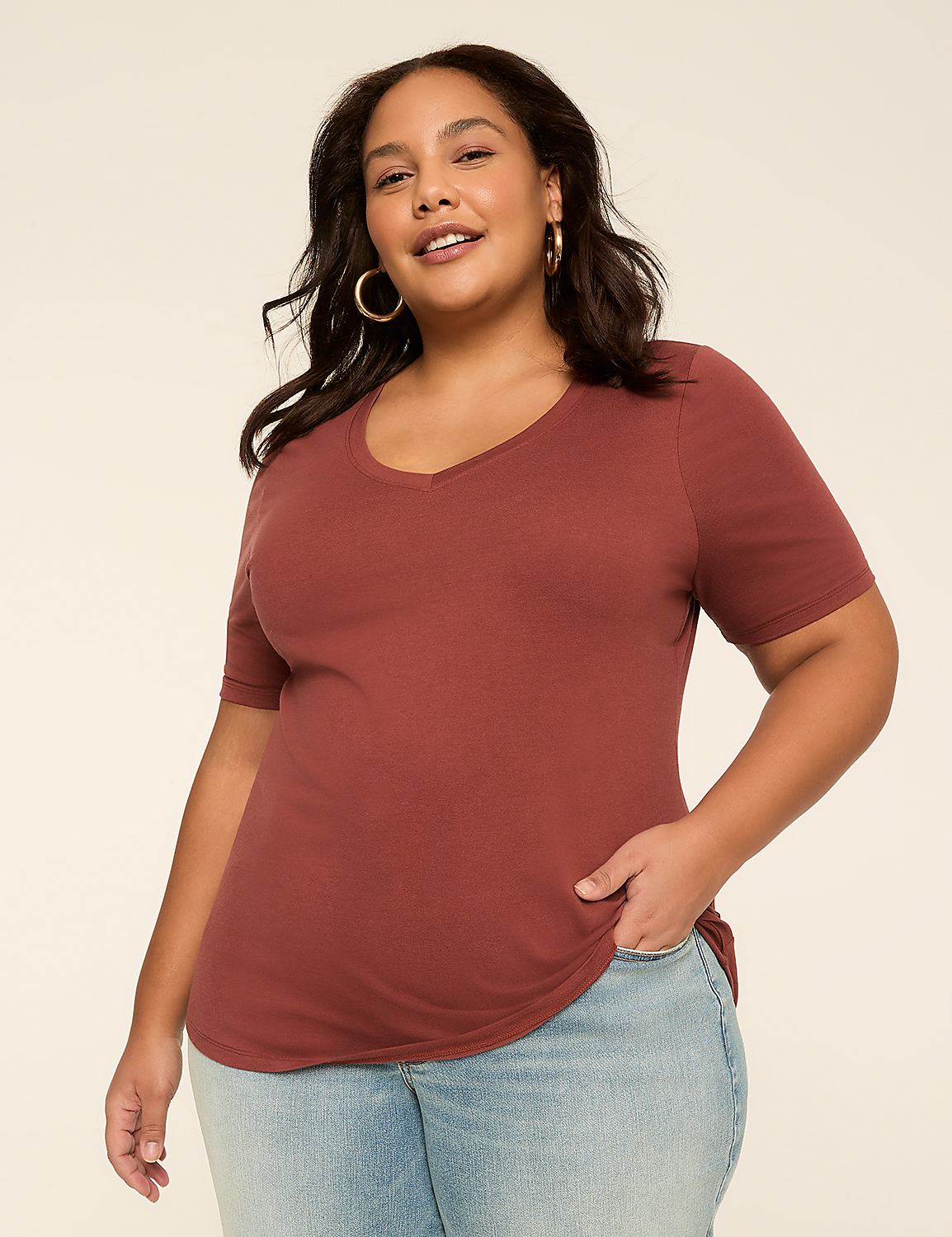 Perfect Sleeve V-Neck Tee Product Image 1