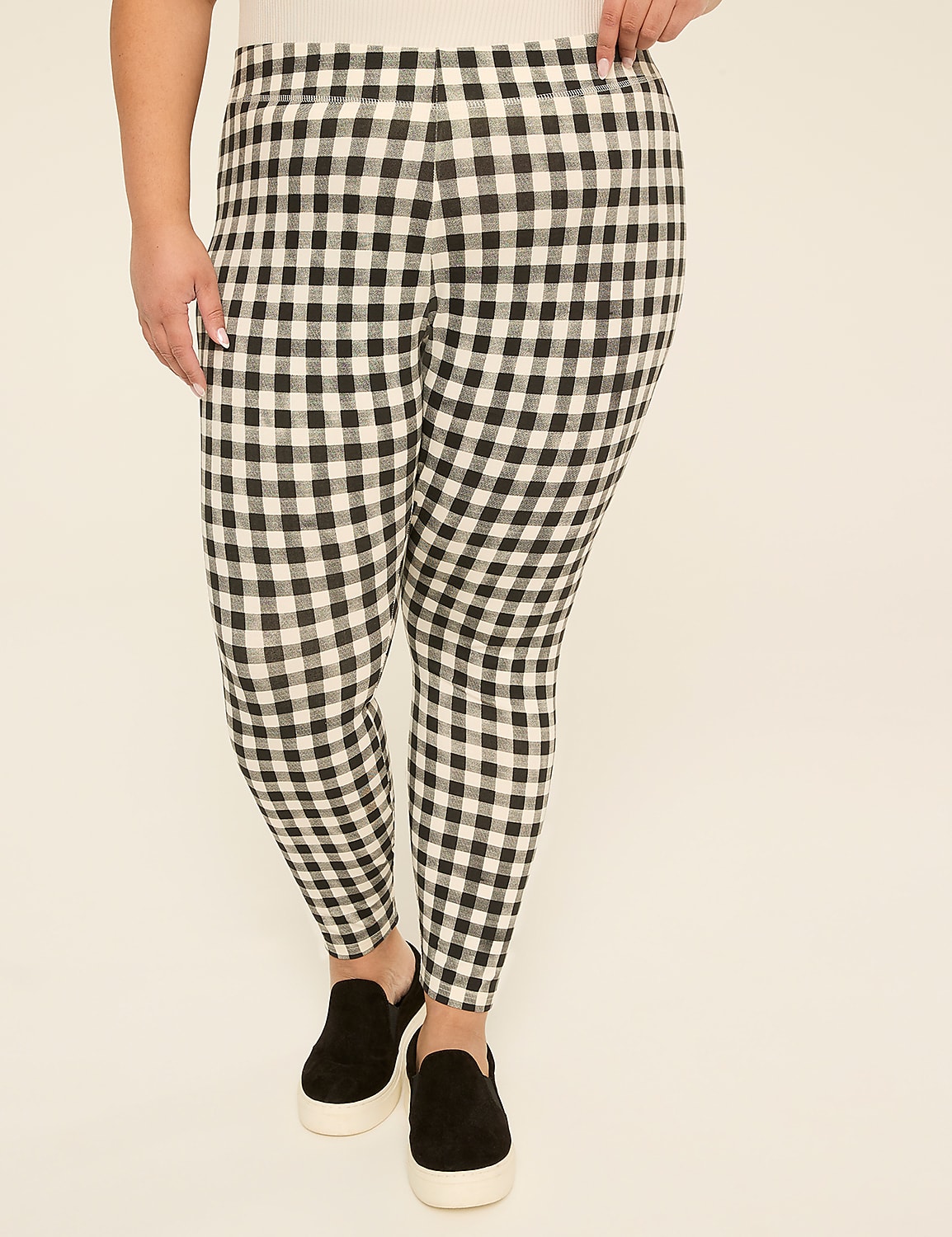Gingham Layering Fashion Legging Product Image 1