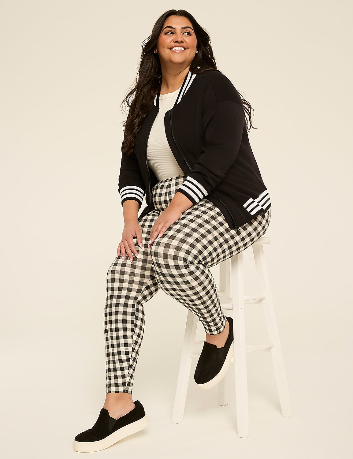 Gingham Layering Fashion Legging Product Image 3