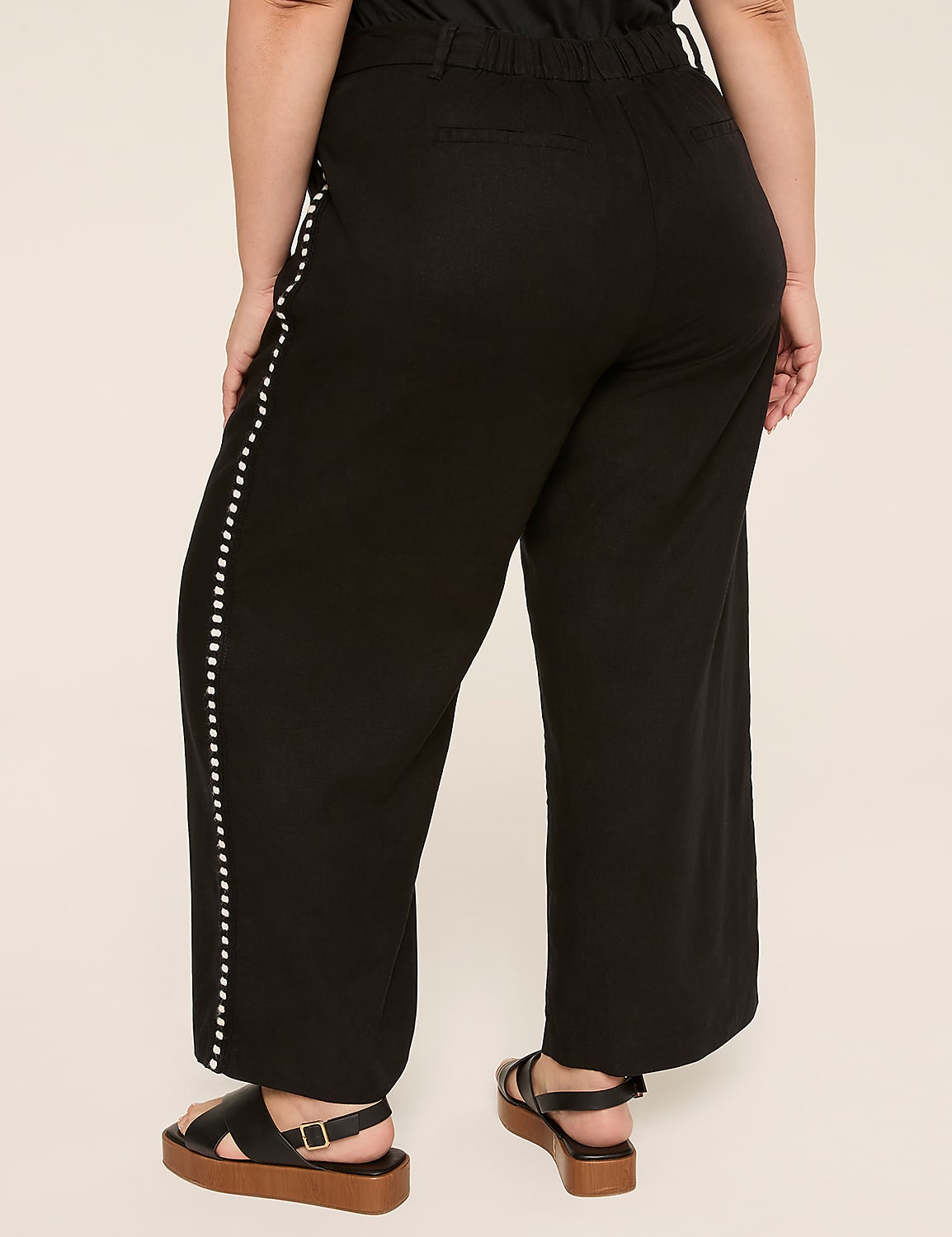 Linen-Blend Wide Leg Pant Product Image 2
