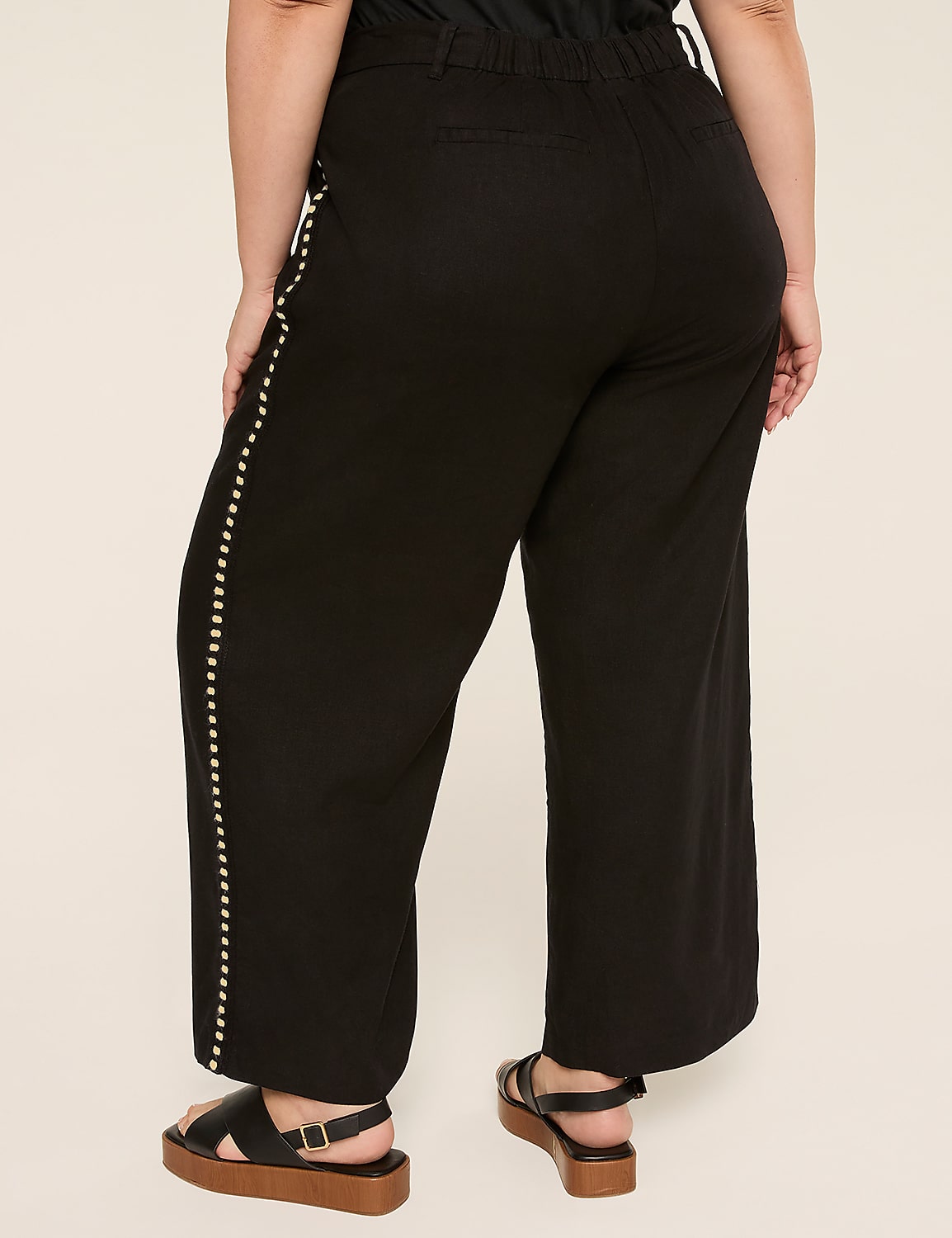 Linen-Blend Wide Leg Pant Product Image 6
