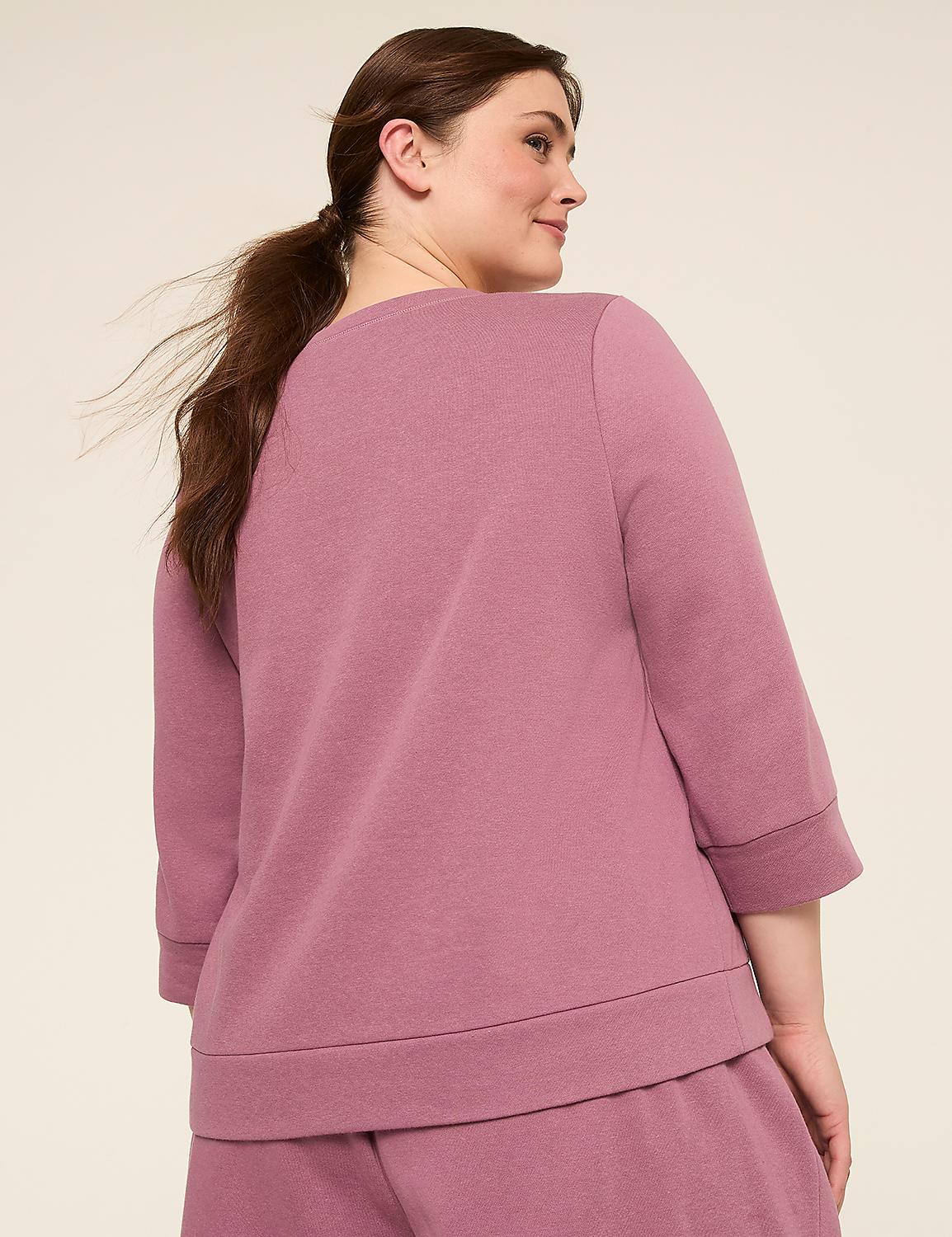 LIVI 3/4-Sleeve Crew-Neck Sweatshirt Product Image 2