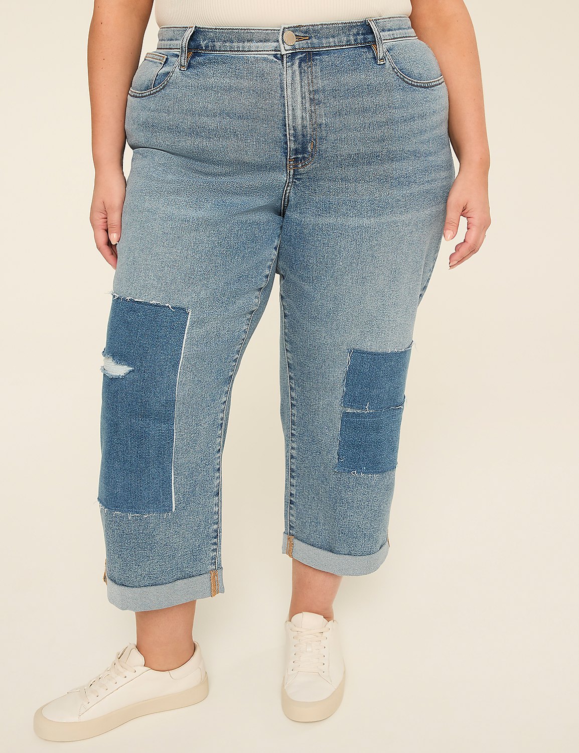 Mid-Rise Boyfriend Capri Product Image 1
