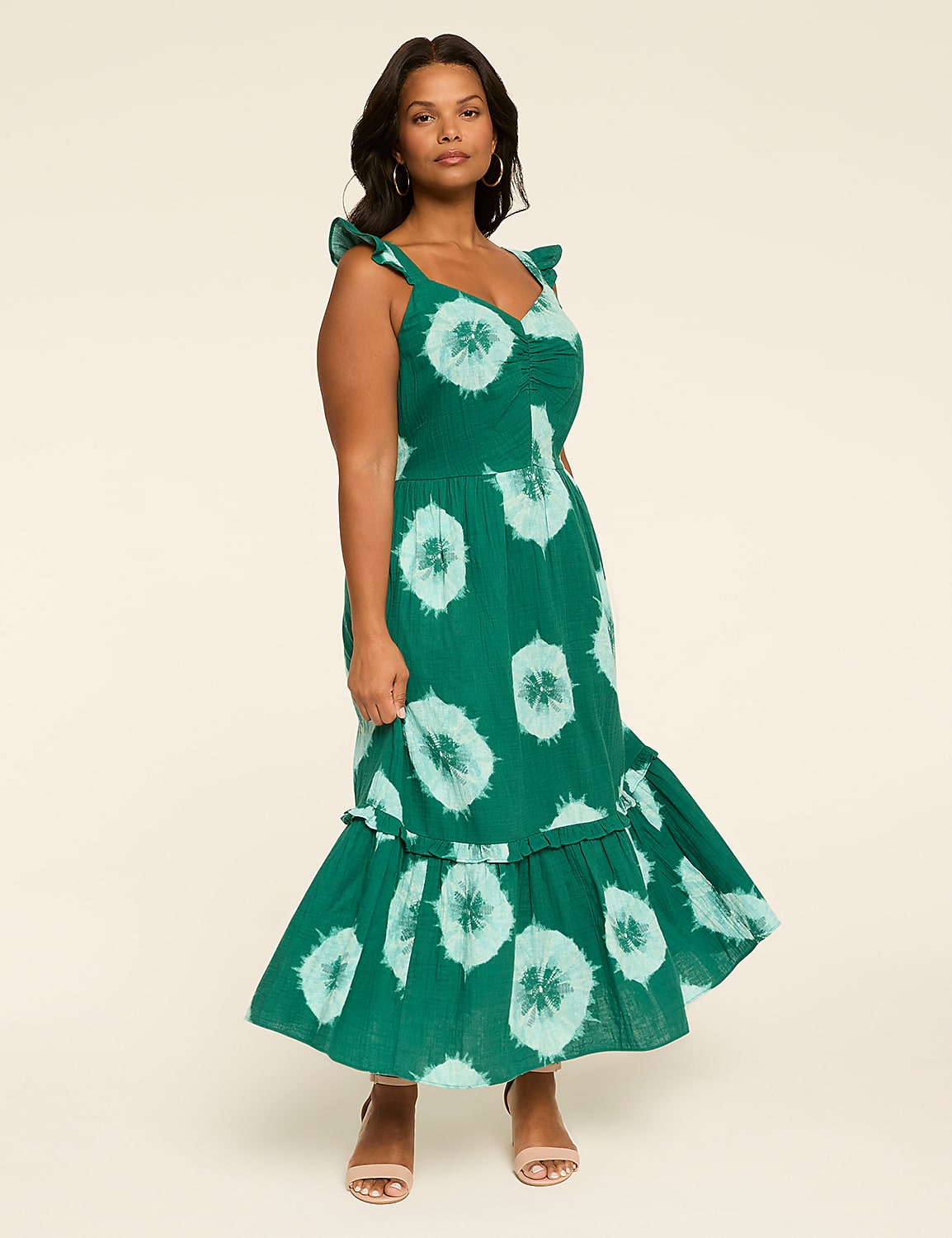Flutter-Sleeve Tank Maxi Dress Product Image 1