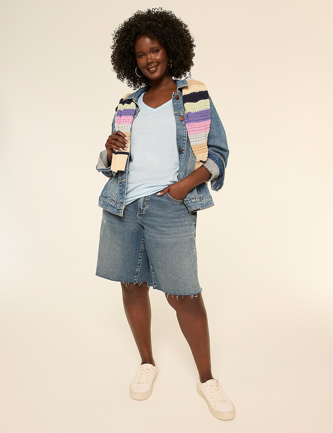 Studded Embellished Relaxed 10" Bermuda Short Product Image 3