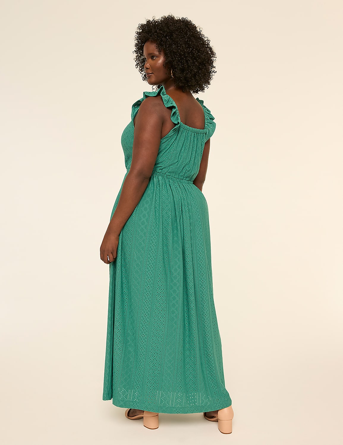 Square-Neck Flutter Sleeve Maxi Dress Product Image 2