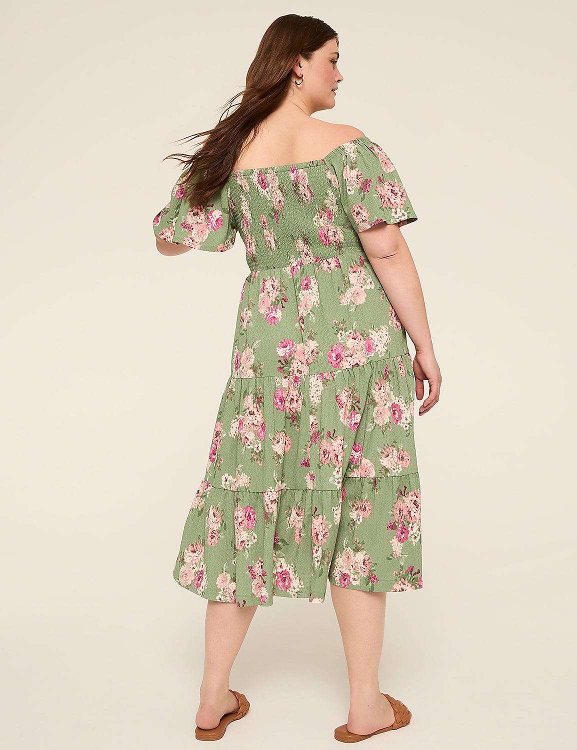 Short-Sleeve Smocked Convertible Midi Dress Product Image 2