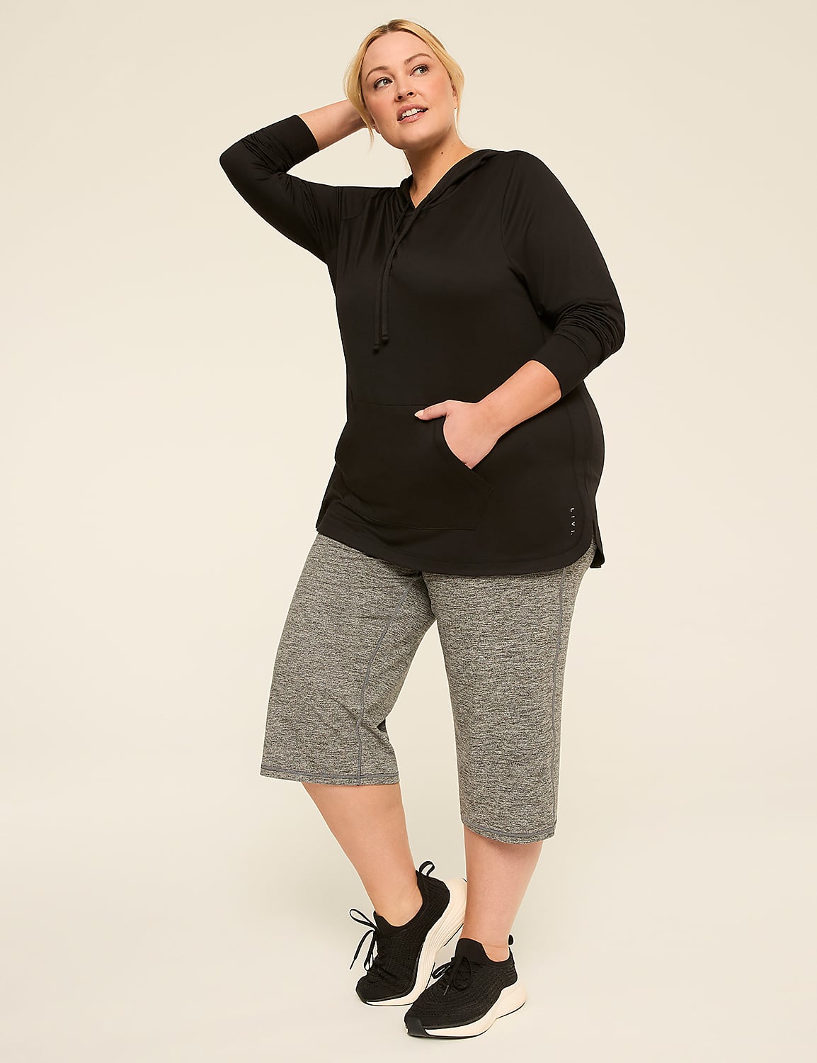 LIVI Soft Marled Wide Leg Crop Pant Product Image 3