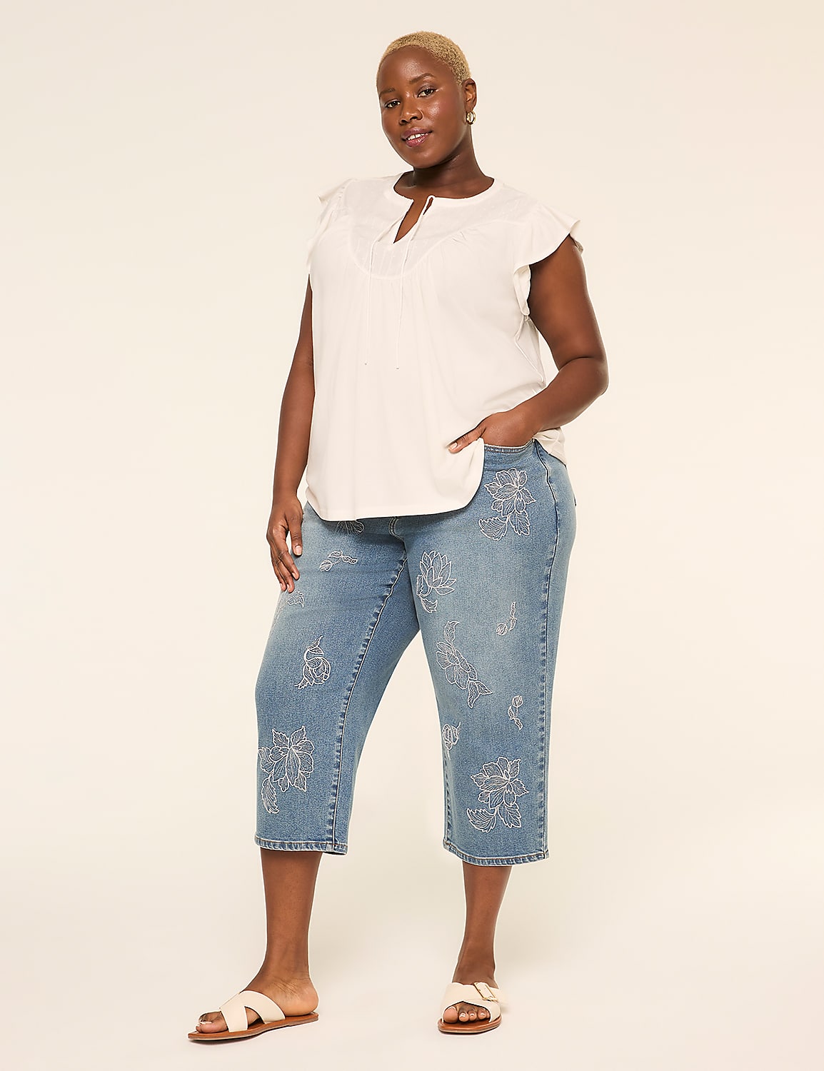 No-Gap Curvy Fit Straight Capri Product Image 2