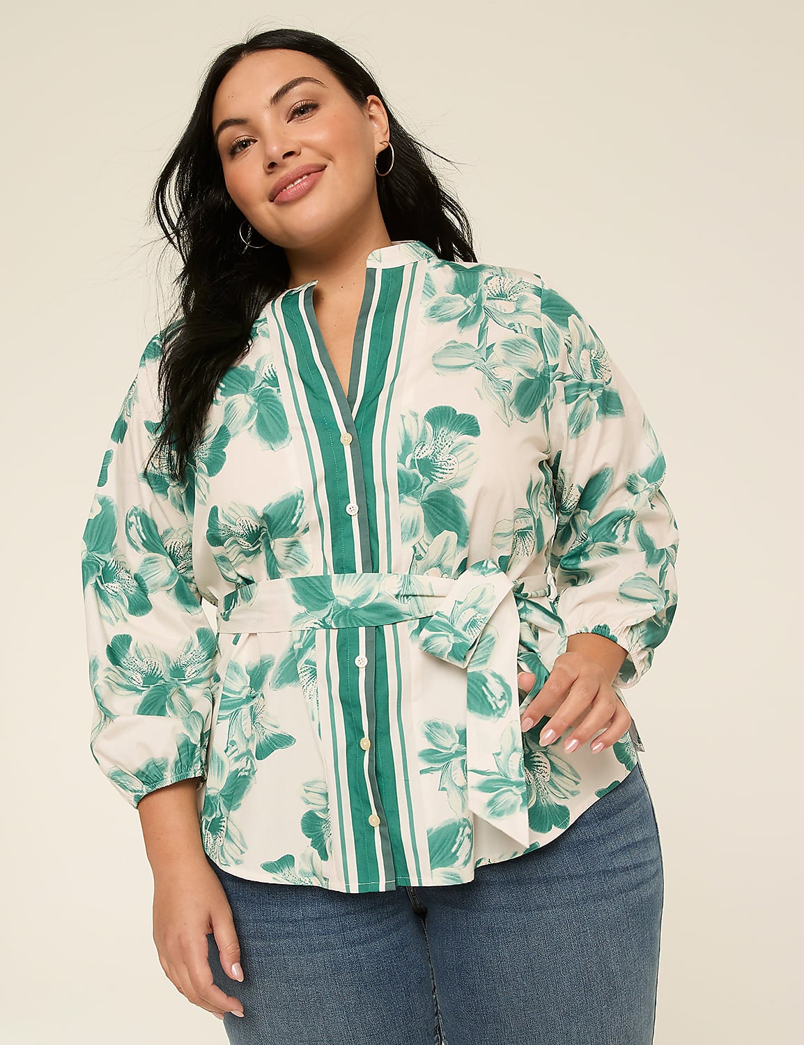 Button-Down Belted Tunic Product Image 1