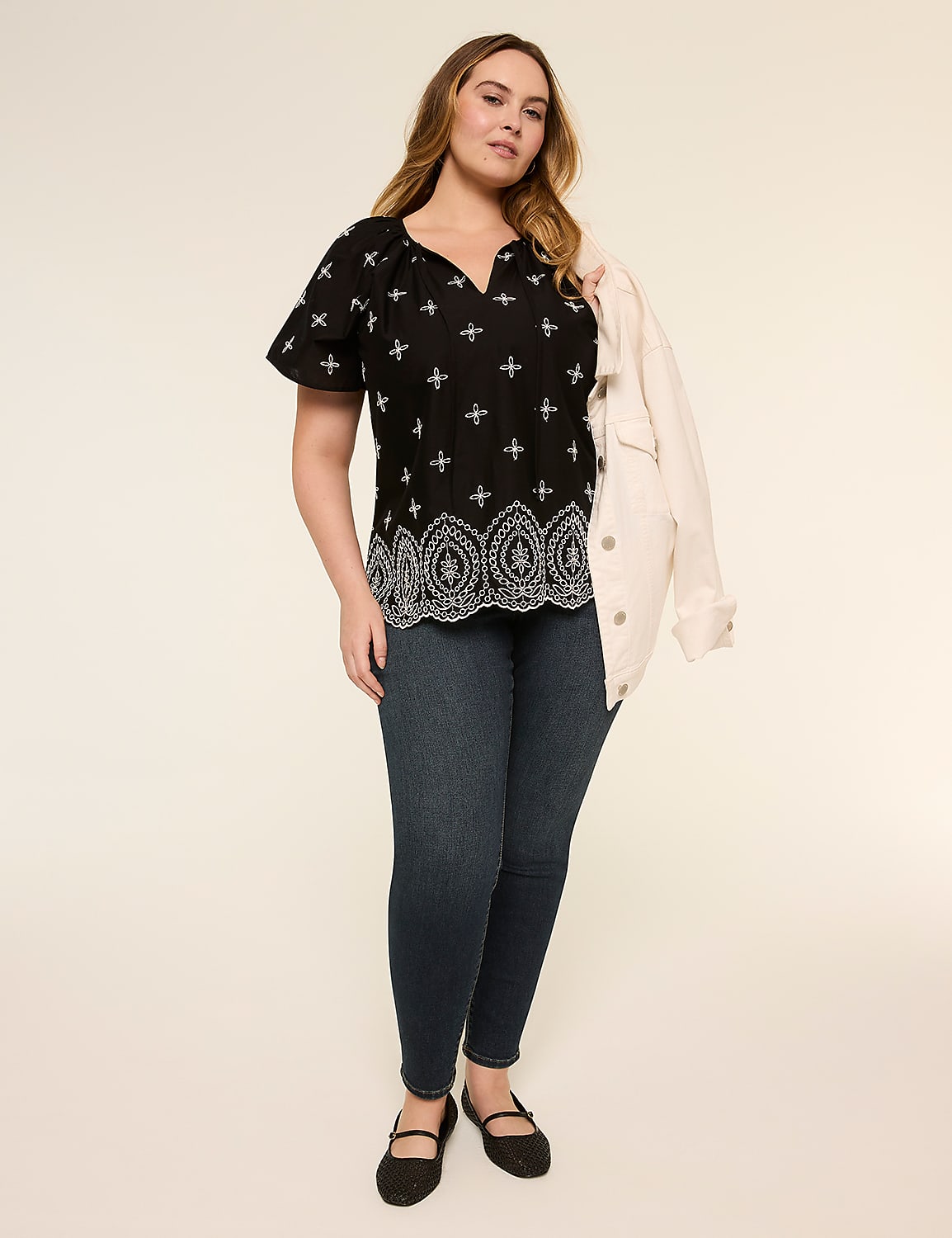 Flutter-Sleeve Swing Blouse Product Image 3