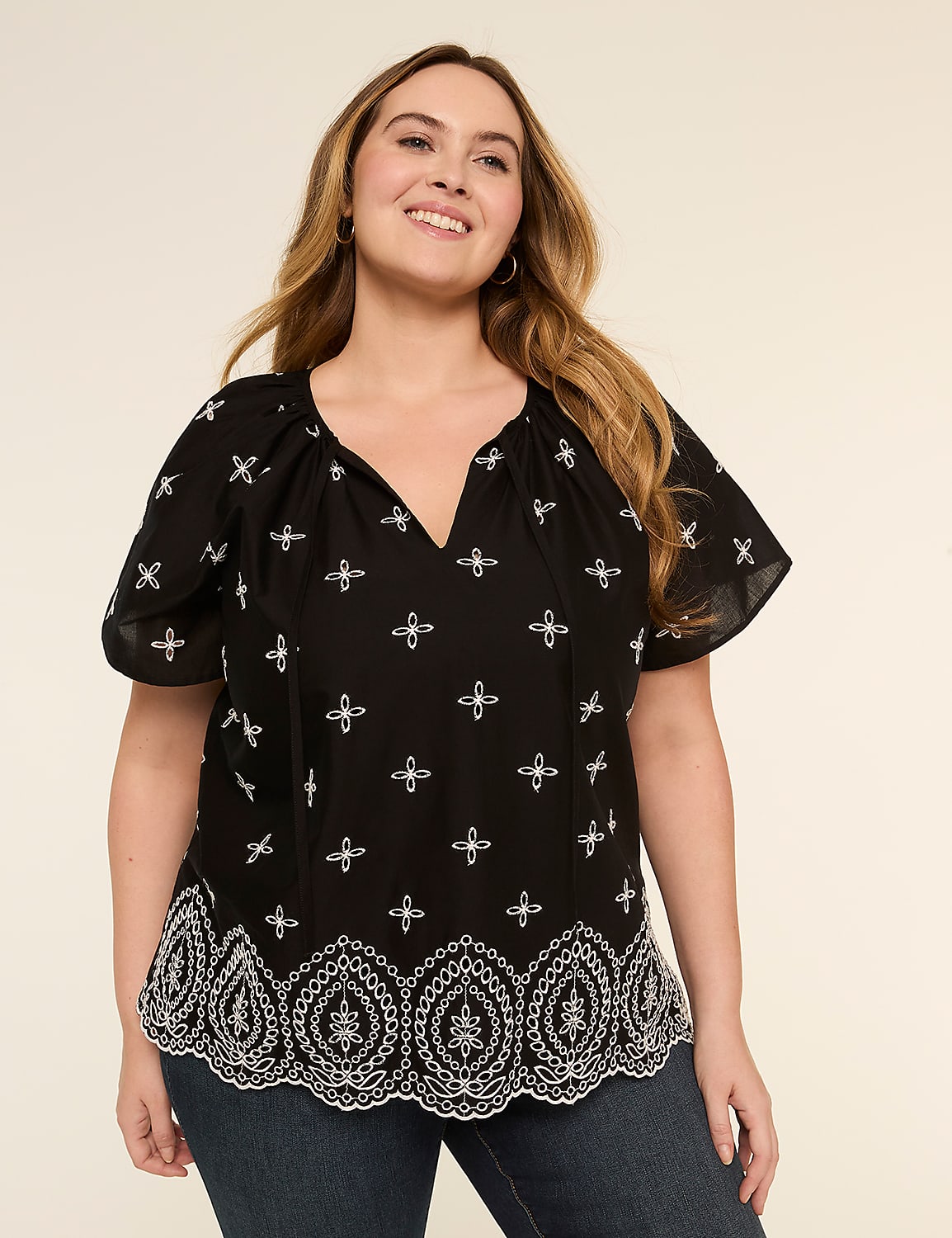 Flutter-Sleeve Swing Blouse Product Image 1