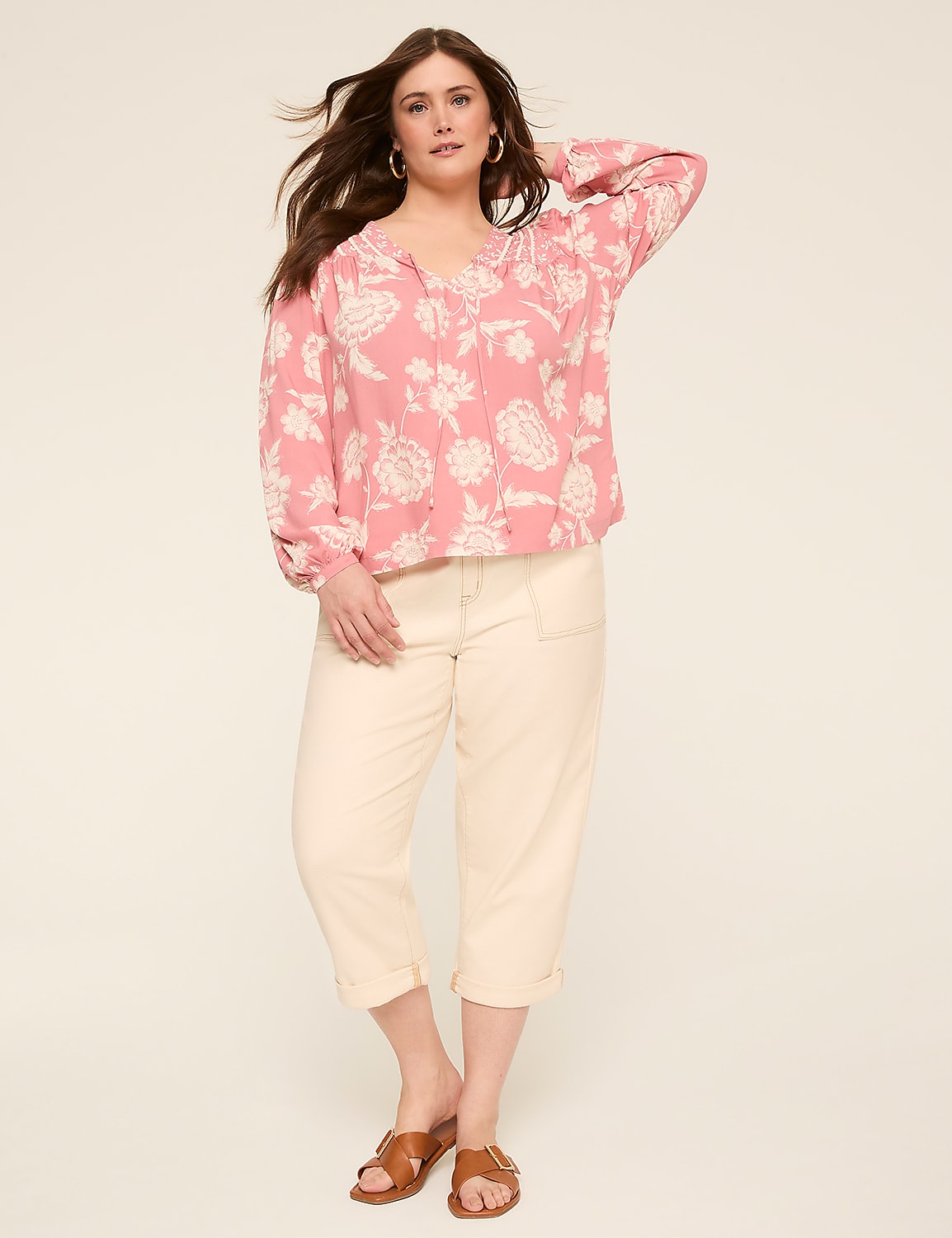 V-Neck Popover Blouse Product Image 3