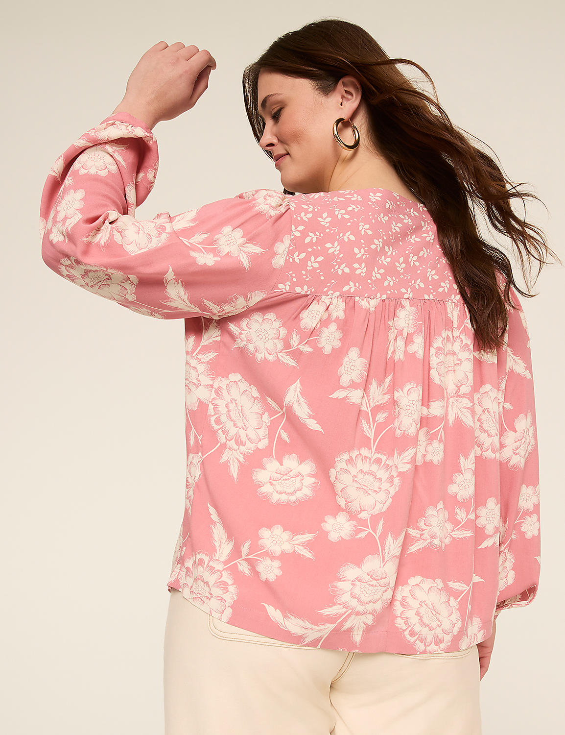 V-Neck Popover Blouse Product Image 2