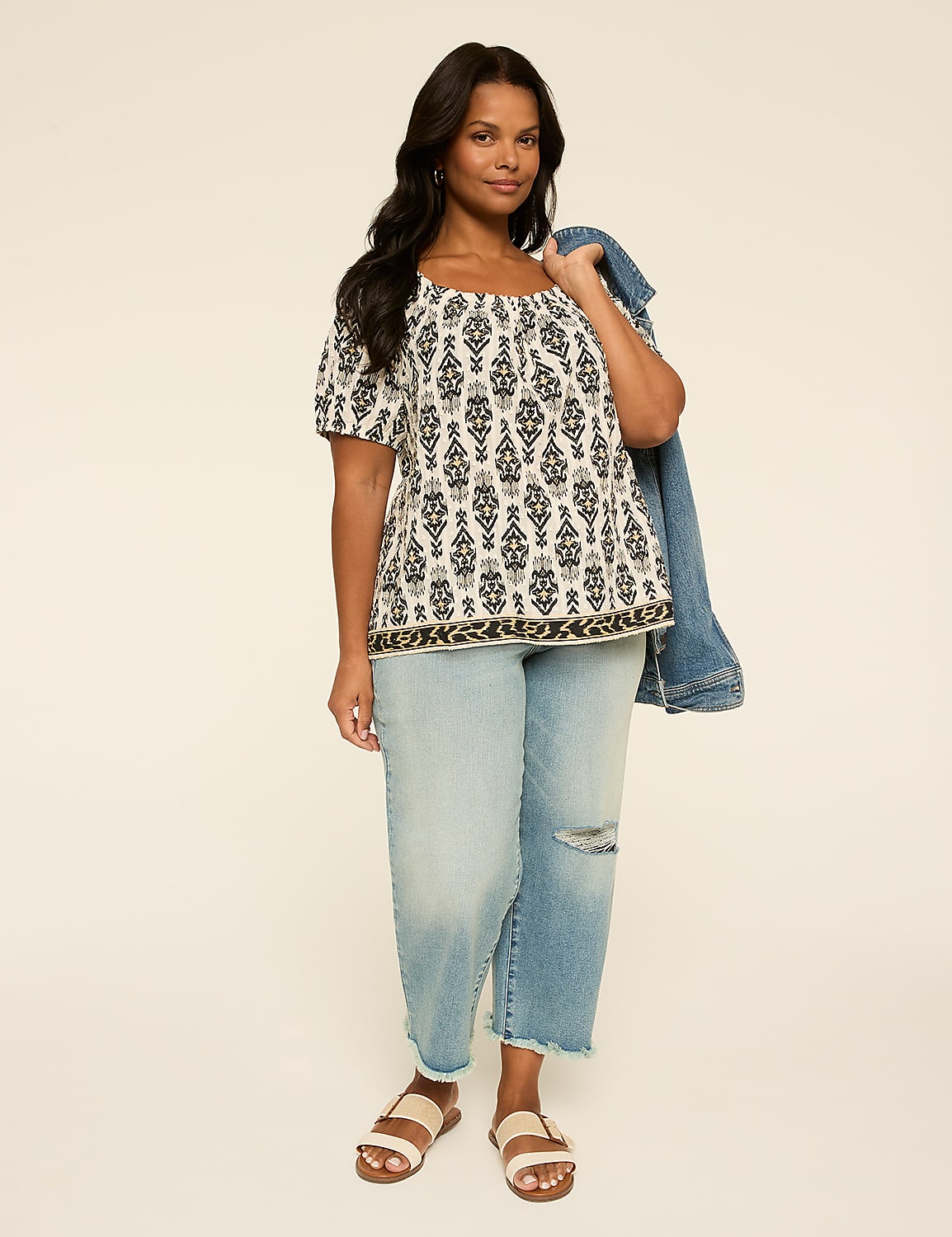 Short-Sleeve Square-Neck Top Product Image 3
