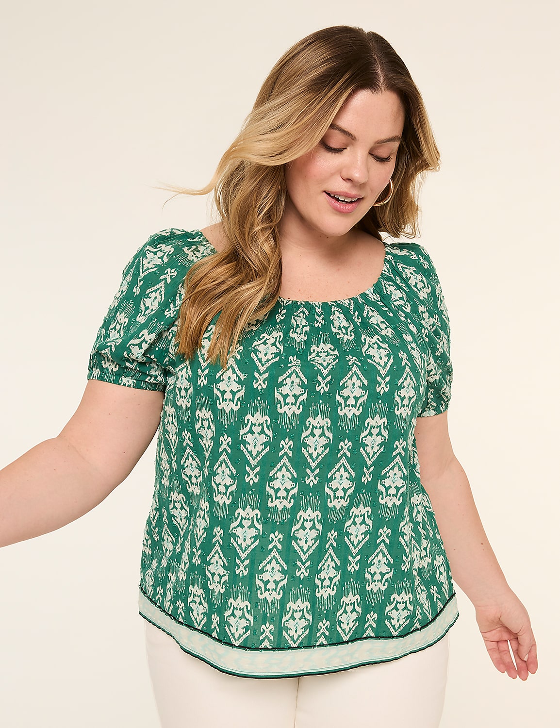 Short-Sleeve Square-Neck Top Product Image 1