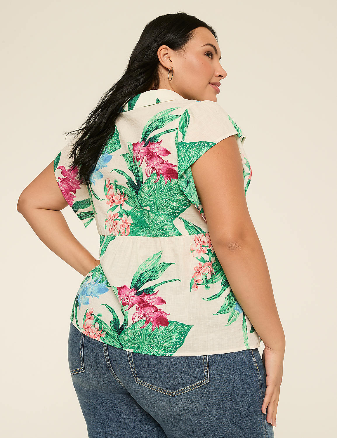 Flutter-Sleeve Babydoll Top Product Image 2