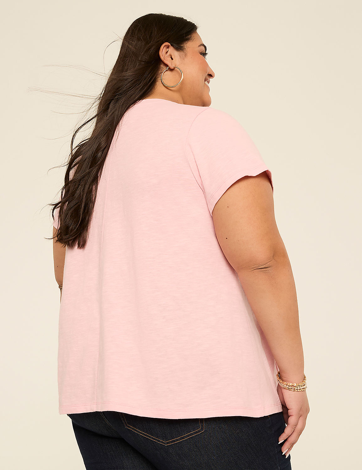Short-Sleeve V-Neck Smocked Top Product Image 2