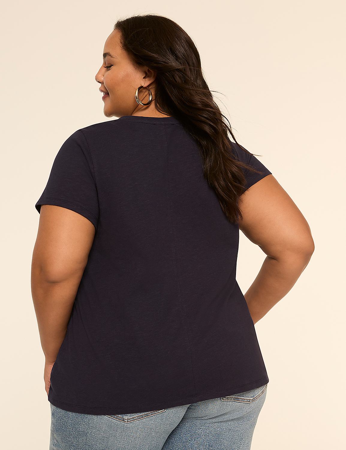 Short-Sleeve V-Neck Smocked Top Product Image 2