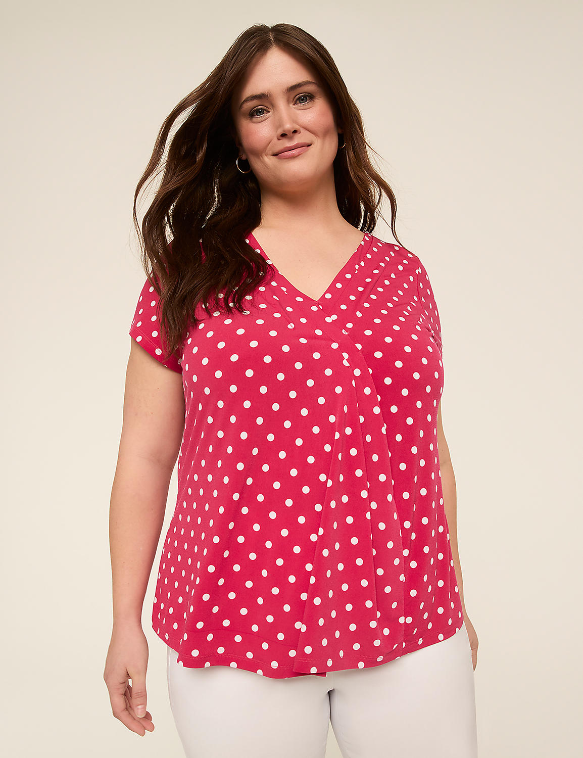 Swing Cap-Sleeve Pleat-Front Top Product Image 1