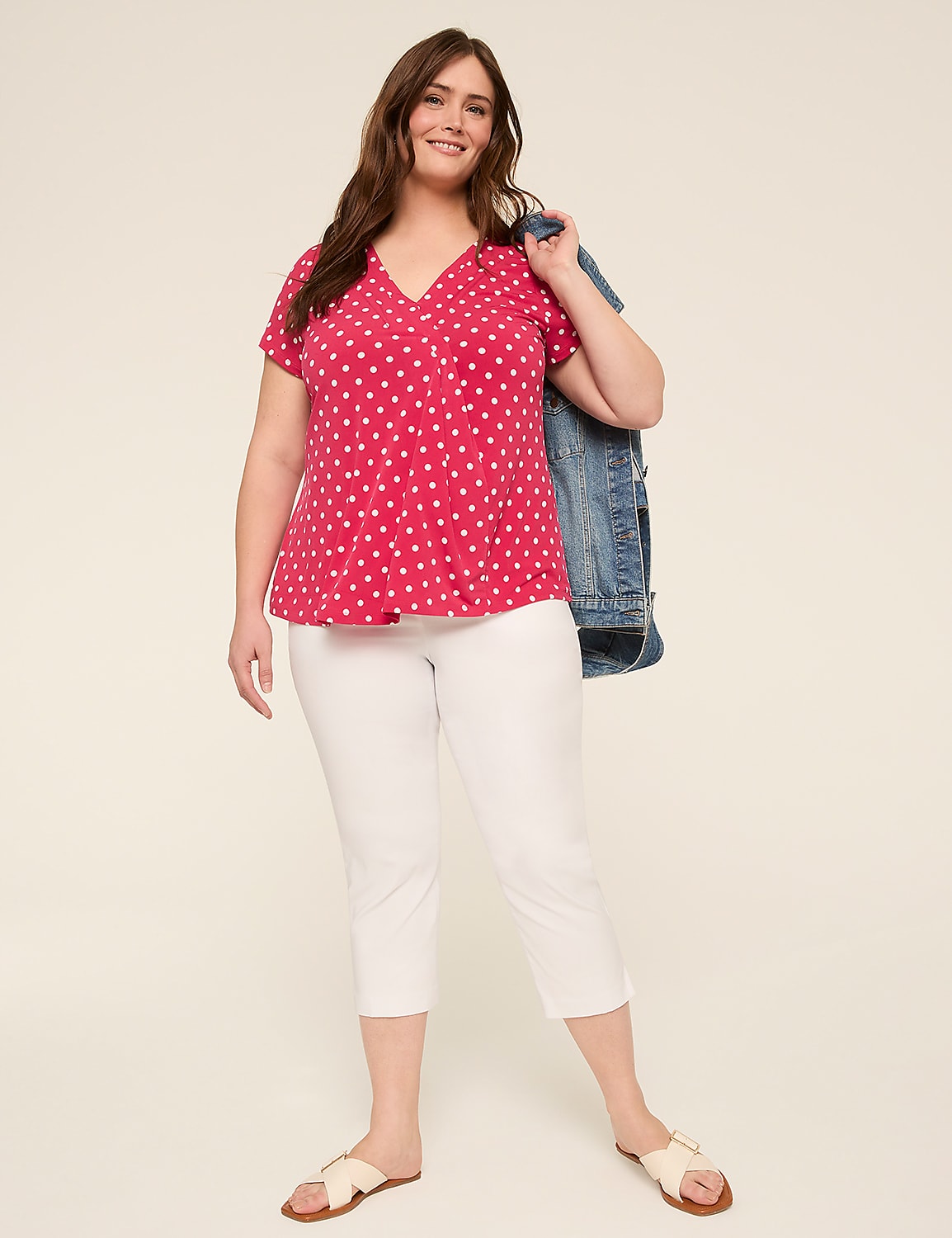 Swing Cap-Sleeve Pleat-Front Top Product Image 3